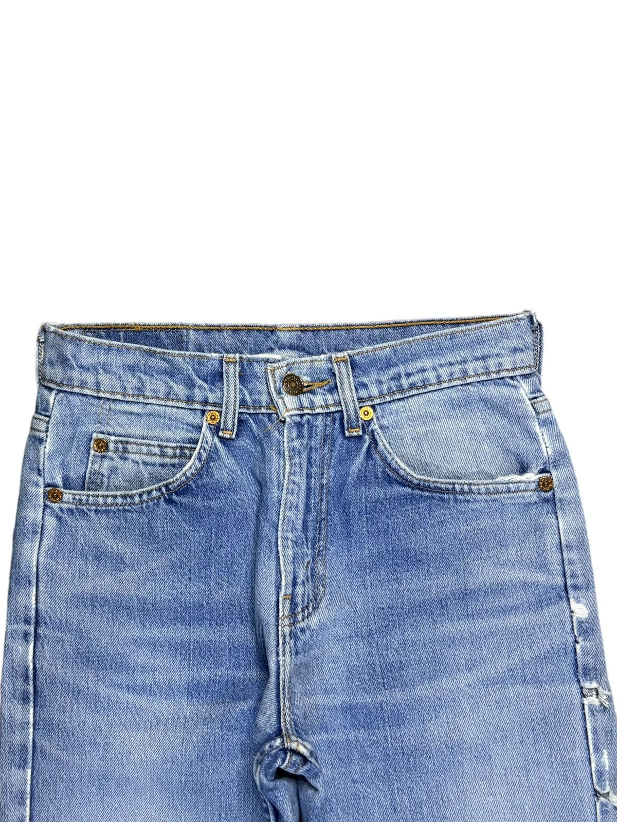 Levi's Vintage 90s Levis 653 Orange Tab Blue Wash Distressed Jeans Size US 28 / EU 44 - 4 Thumbnail