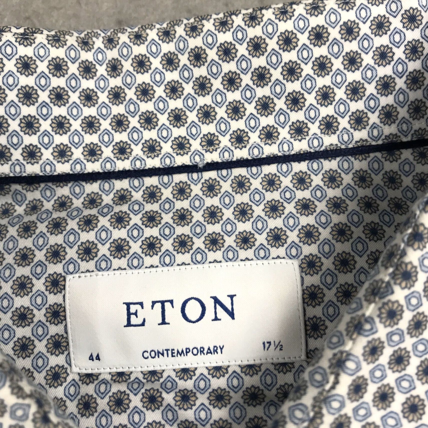 Eton Etón Shirt Mens 17.5 44 White Cotton Button Collared Dress Shirt Long Sleeve Regular Vintage No N/A Size US XXL / EU 58 / 5 - 5 Thumbnail