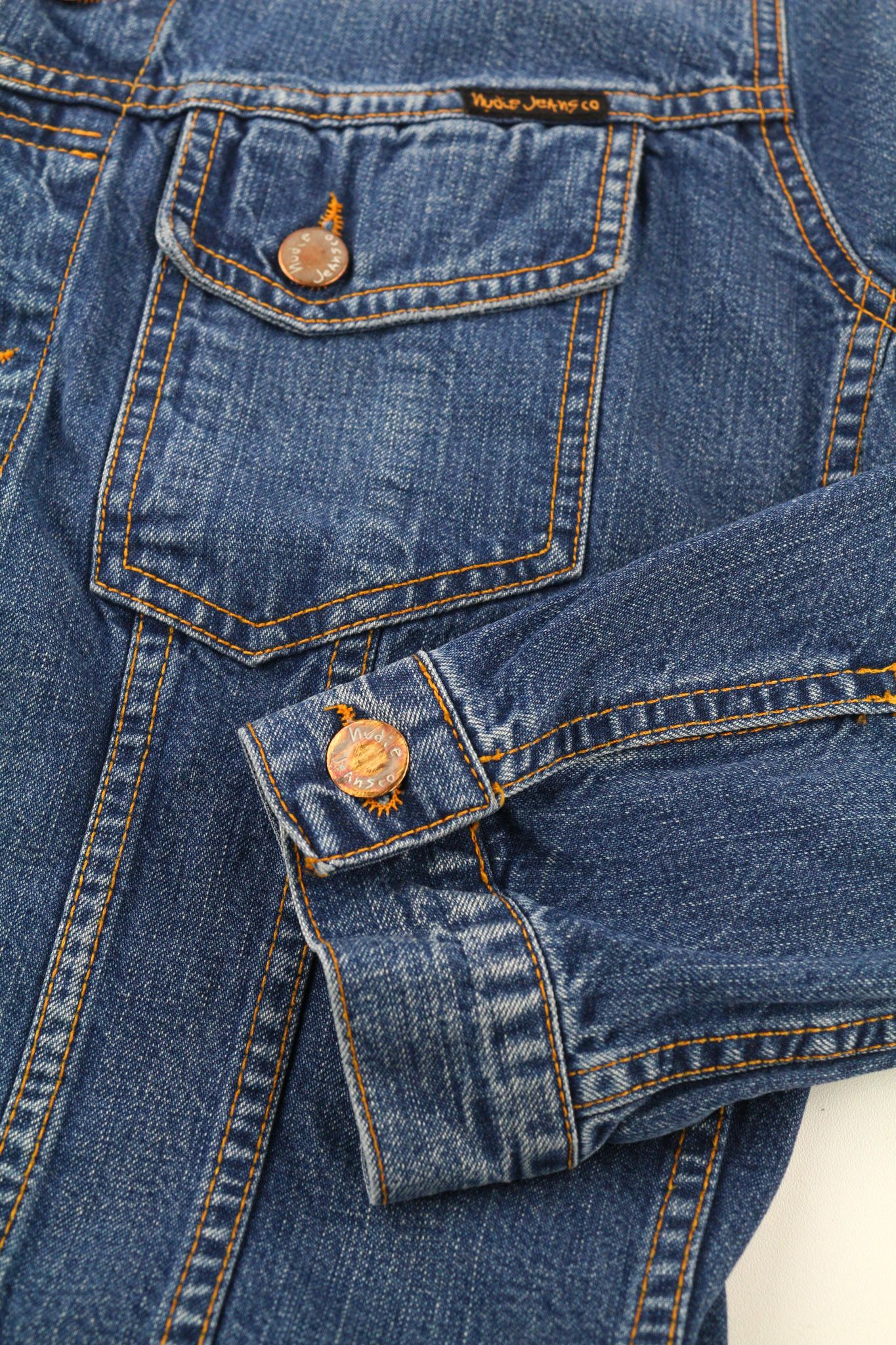 Nudie Jeans TERRY WORN IN S Blue Wash Cotton Unlined Jacket 80778 Size US S / EU 44-46 / 1 - 5 Thumbnail