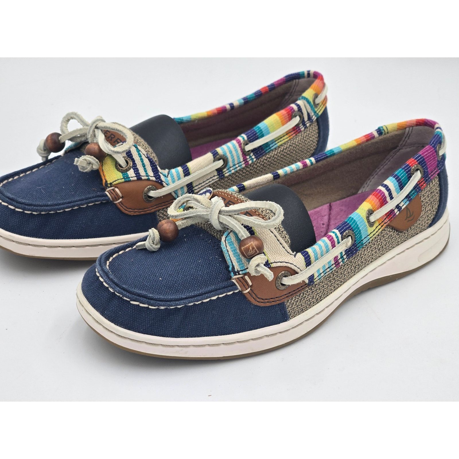 Sperry Sperry Angelfish Womens 7M Navy Serape Boat Shoes Slip On Size US 7 / IT 37 - 1 Thumbnail