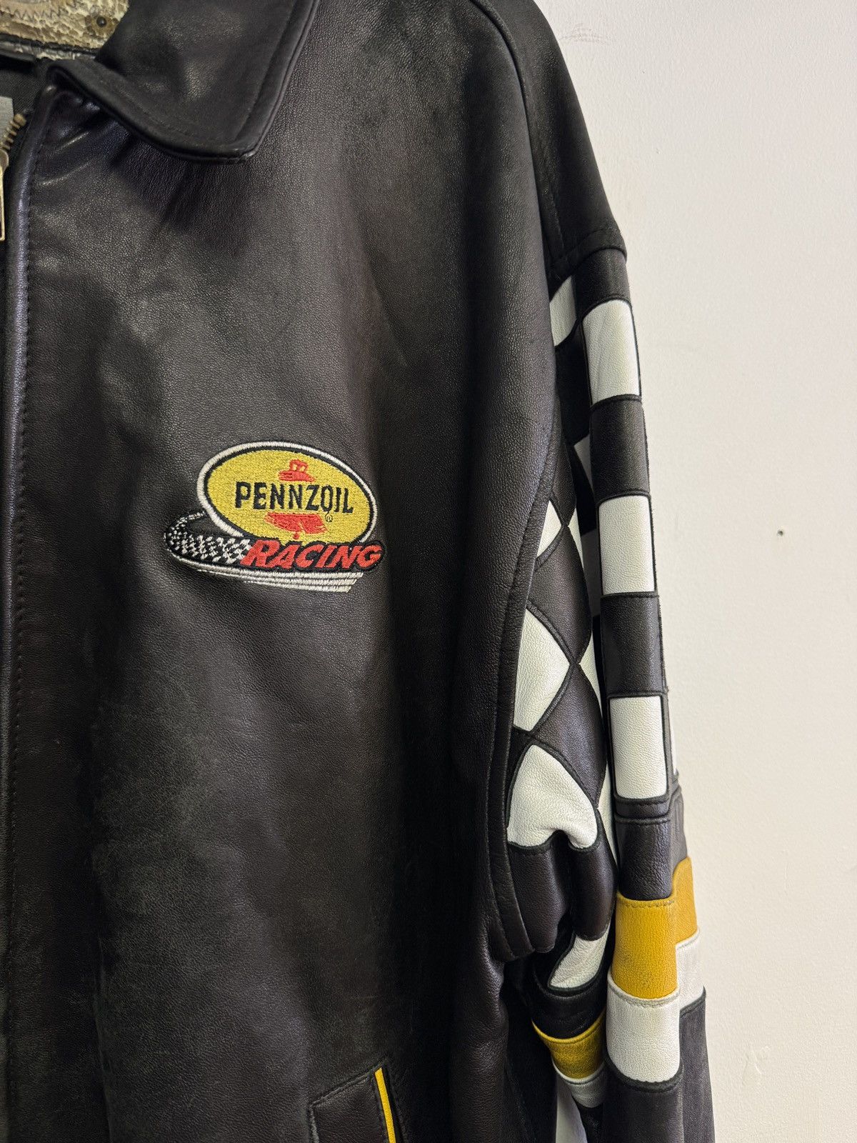 Vintage 90s Leather Pennzoil Racing Jacket Size US XL / EU 56 / 4 - 3 Thumbnail