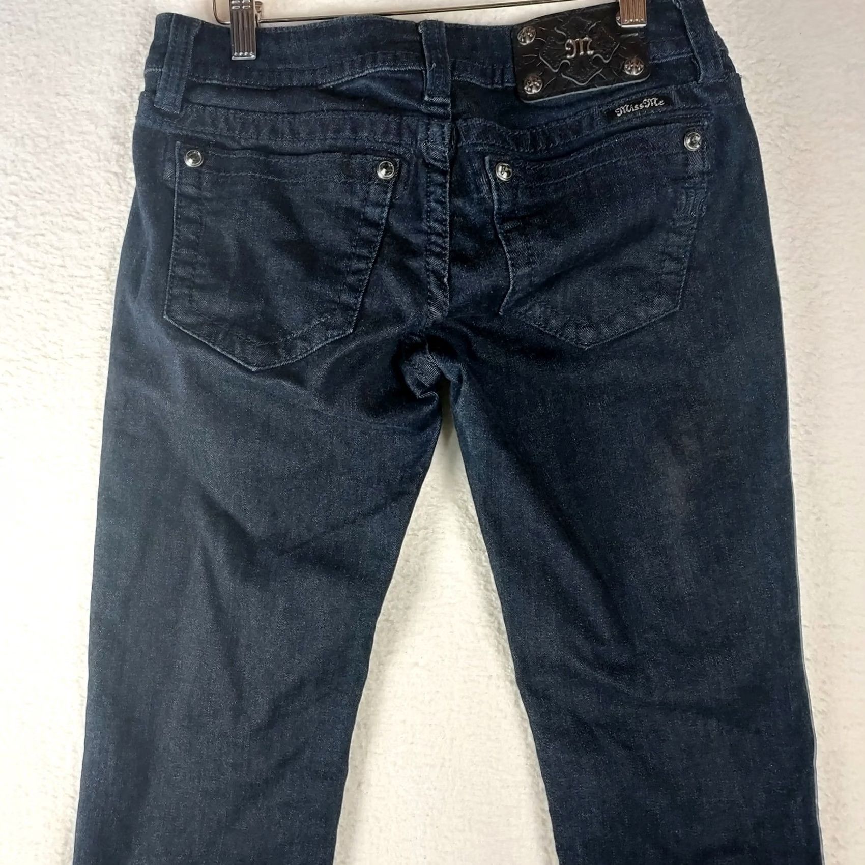 Miss Me Miss Me Jeans JP7220G Women 27x30 Dark Wash Sequin Embellished Super Skinny Denim 5-Pocket Zip Regular Women Jeans Size 27" / US 4 / IT 40 - 6 Thumbnail