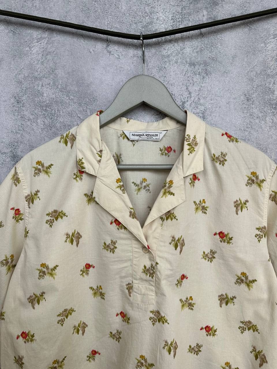 Marina Rinaldi Marina Rinaldi Floral Short Sleeve Shirt Blouse Italy Size XL / US 12-14 / IT 48-50 - 4 Thumbnail