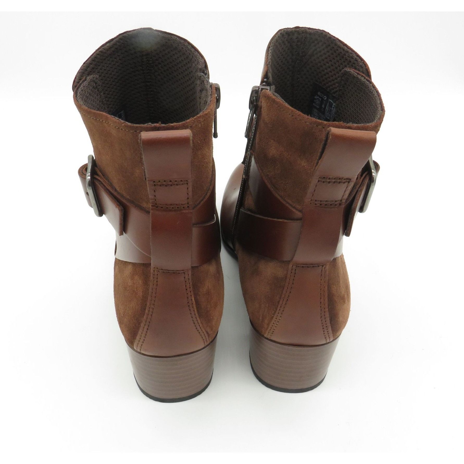 Ecco Ecco Brown Leather & Suede Womens Ankle Boots Side Zippers S Size US 5 / IT 35 - 4 Thumbnail