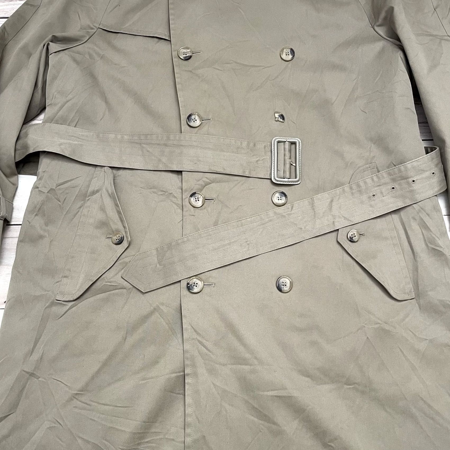 Vintage VINTAGE London Club Coat Trench Long Beige Men 44 Lined Nylon Canvas Button Zip? No Zip Size US S / EU 44-46 / 1 - 5 Thumbnail