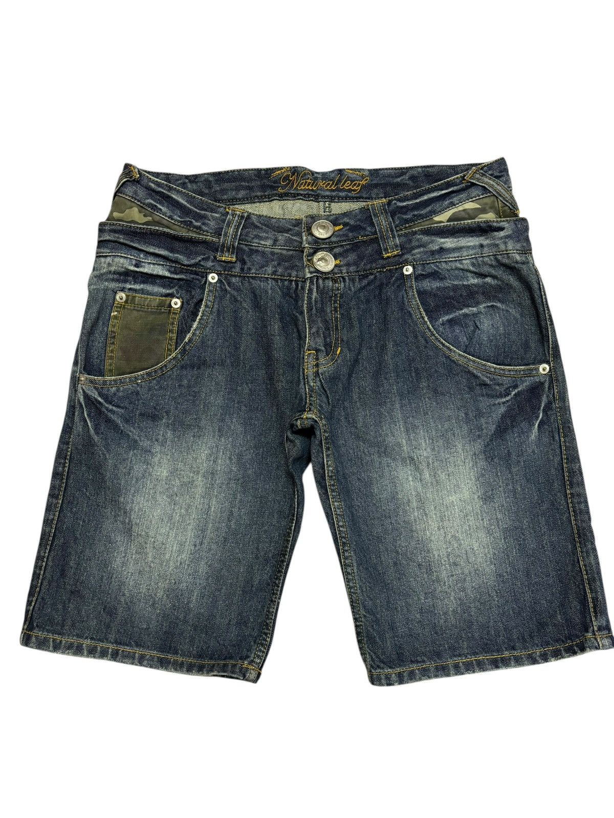 Japanese Brand Vtg Natural Leaf Japan Short Jeans Size US 31 - 1 Thumbnail