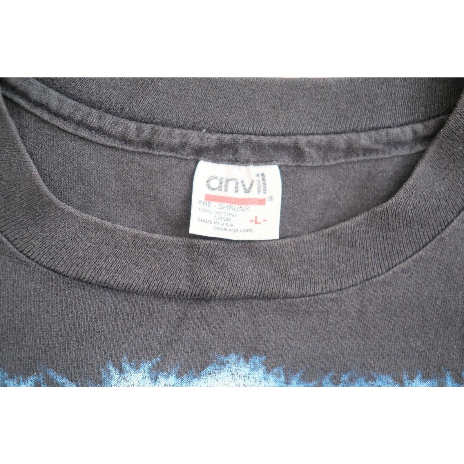 Anvil Vintage 90s Anvil Dolphins Fish Coral Seaweed Shirt XL Black Size US L / EU 52-54 / 3 - 2 Thumbnail