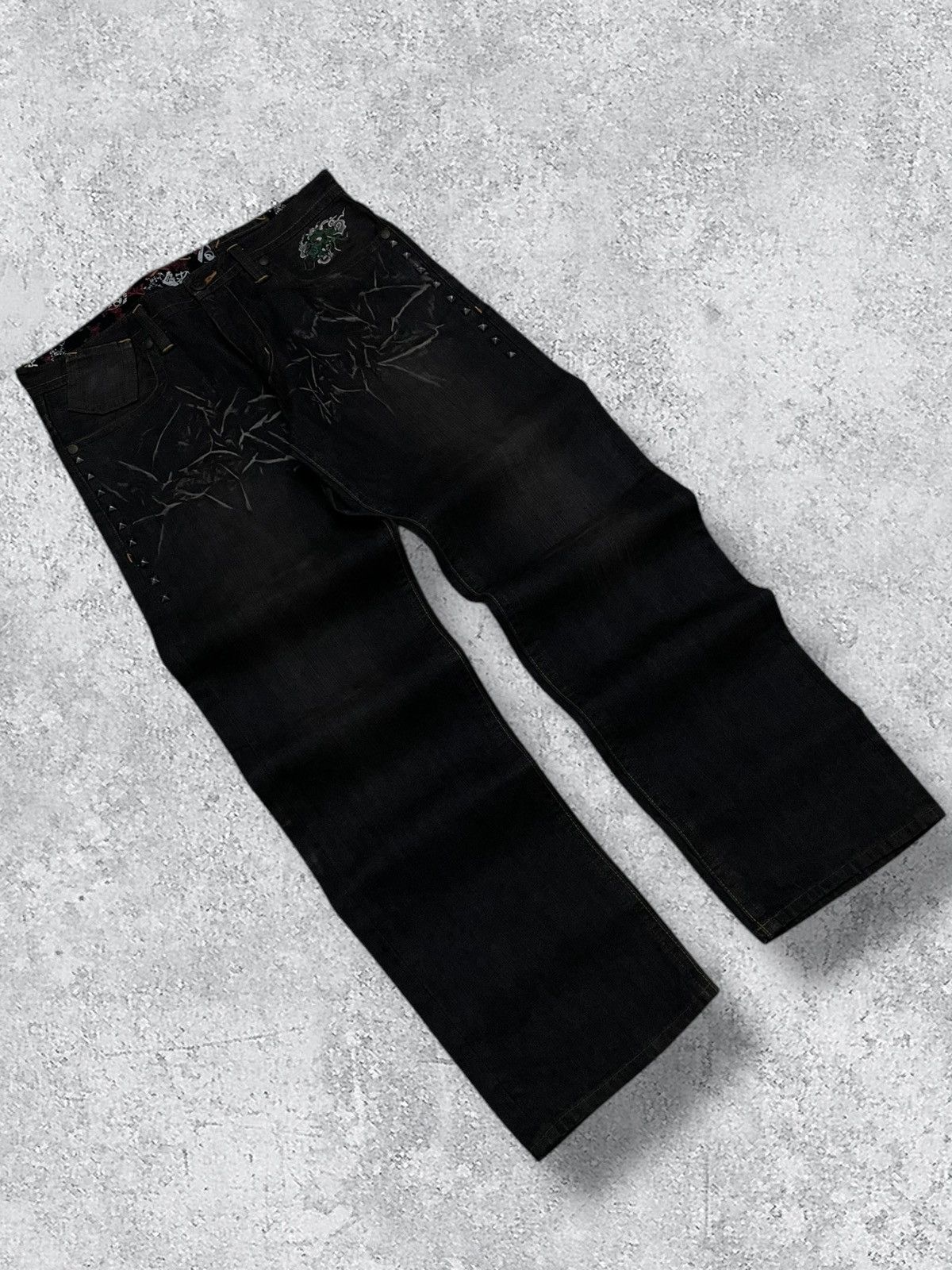Japanese Brand Vintage Japan 90’s Designer Nine Rulaz Creature Baggy Denim Size US 34 / EU 50 - 2 Thumbnail