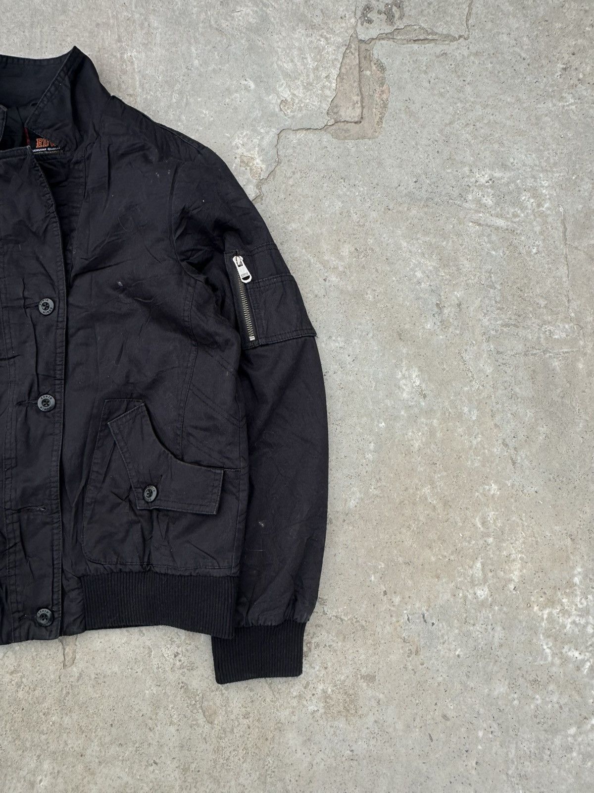 Edwin Vintage Y2K Edwin Archival Black Utility Bomber Jacket Size US M / EU 48-50 / 2 - 3 Thumbnail