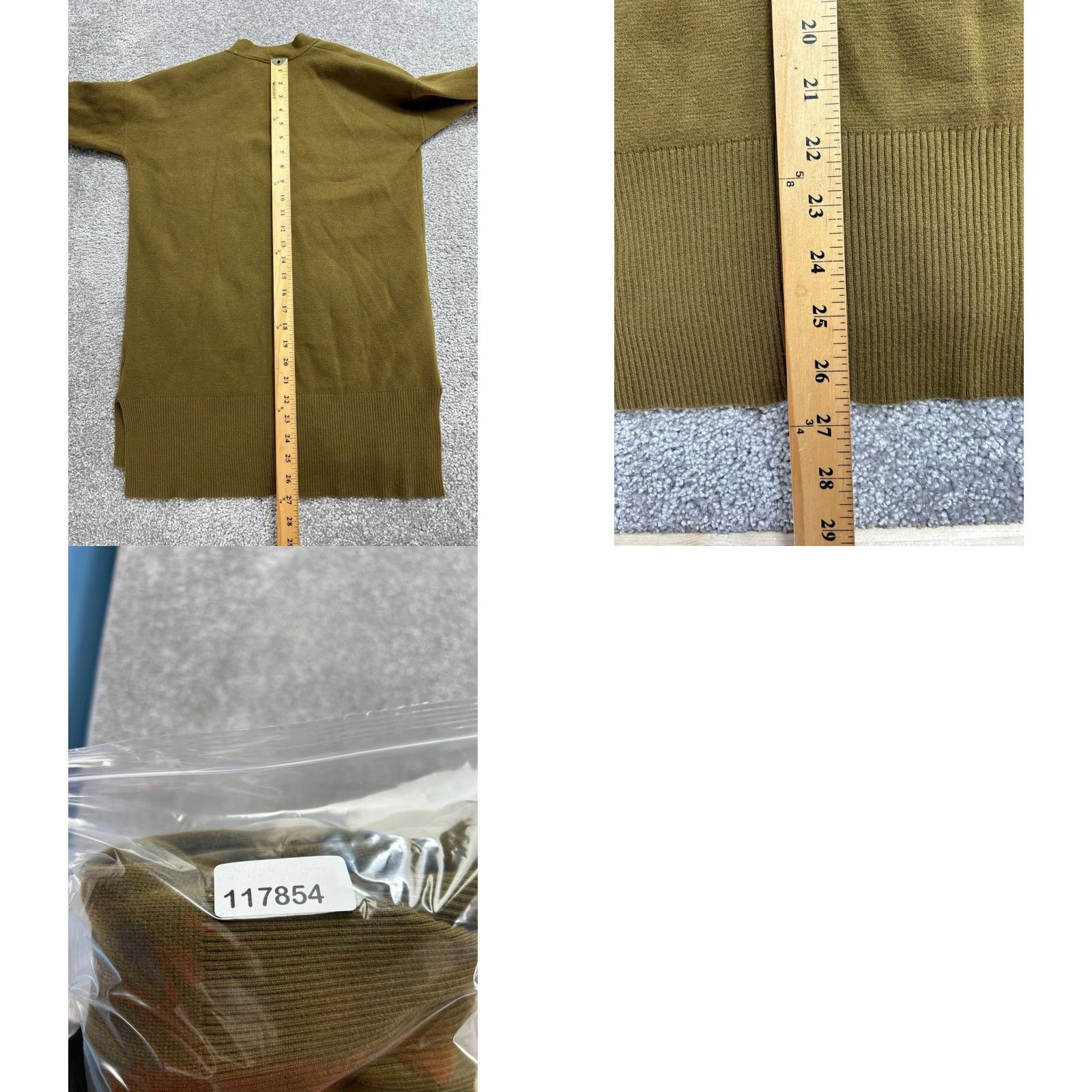 Madewell Madewell Miller Cardigan Womens XS Green Cotton Tight Knit Plunge V Neck Size XS / US 0-2 / IT 36-38 - 8 Thumbnail