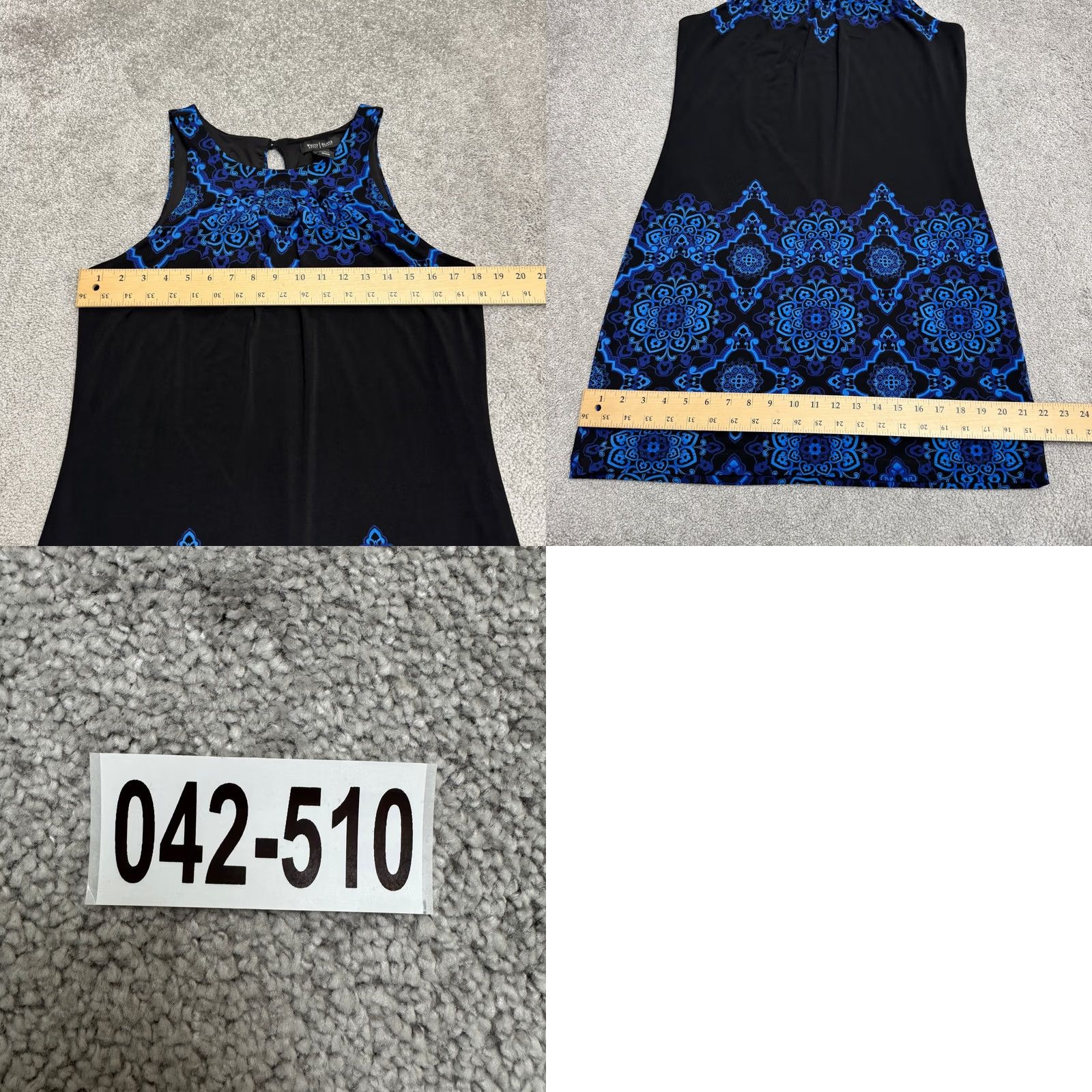 White House Black Market White House Black Market Sheath Dress Womens Medium Black Blue Medallion Print Size M / US 6-8 / IT 42-44 - 9 Thumbnail