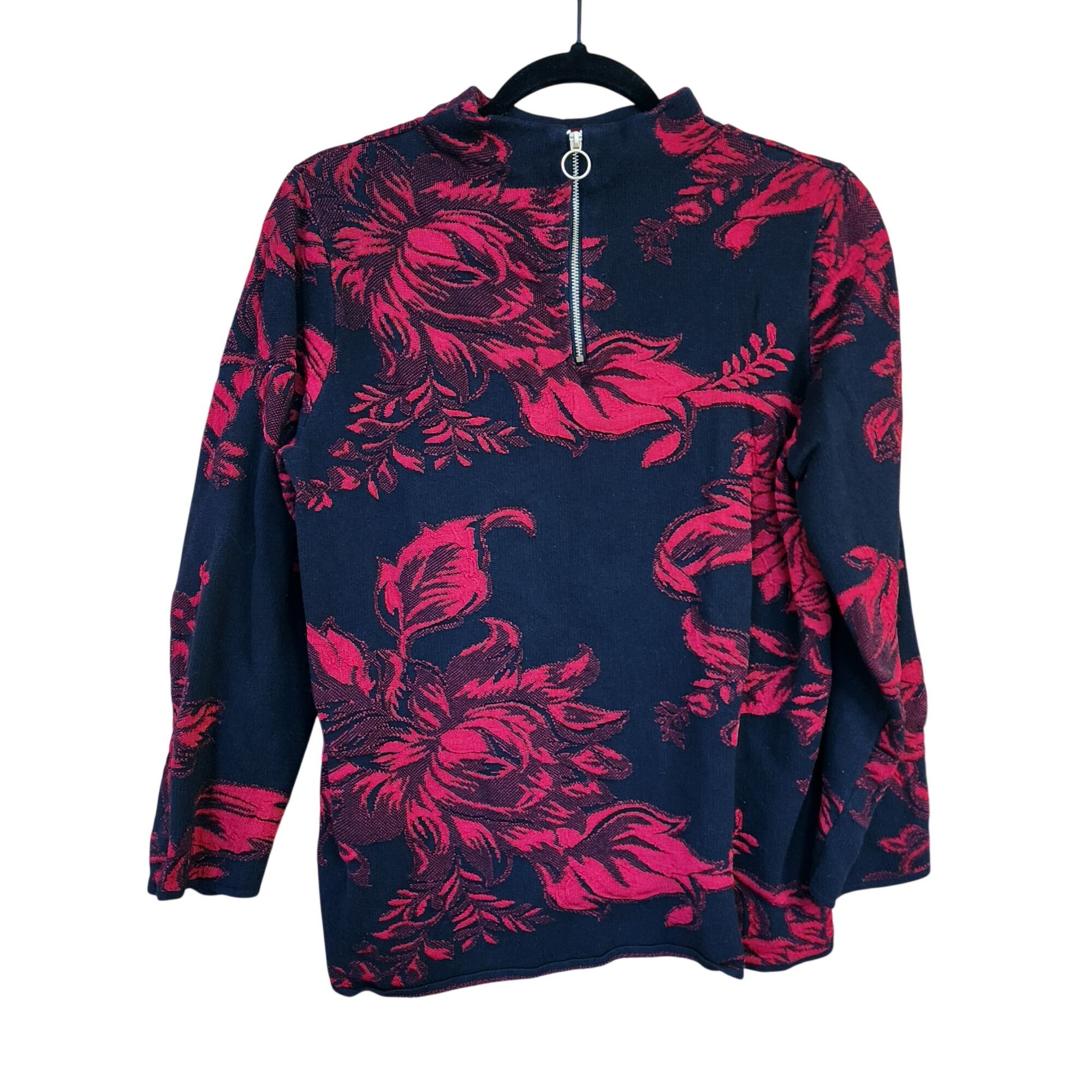 Chicos Chico's Ella Printed Mock TurtleNeck Sweater Floral Sweater Size S / US 4 / IT 40 - 2 Thumbnail
