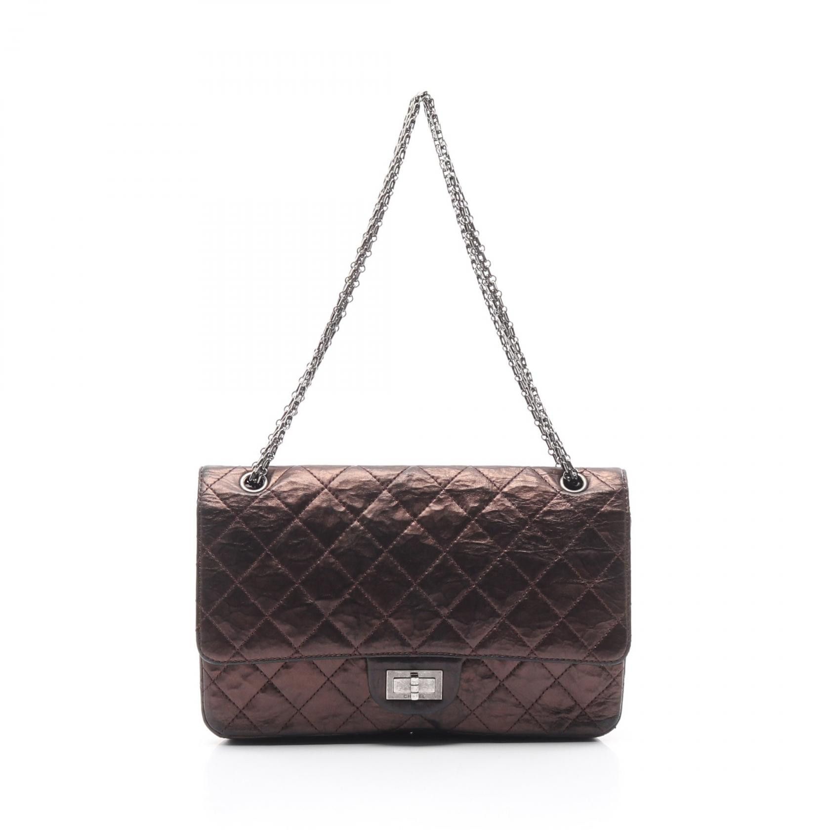Chanel Chanel 2.55 Matelasse Leather Shoulder Bag Leather Shoulder Bag A37590 in Brown, Women's