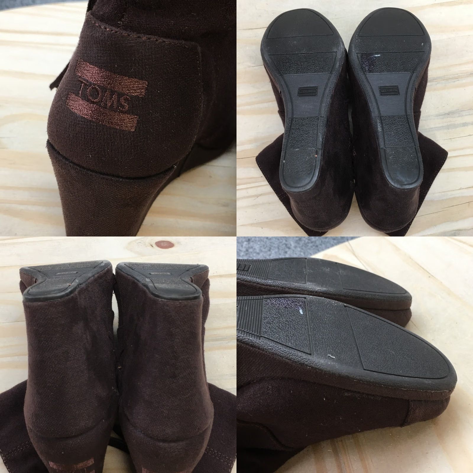 Toms TOMS Boots Womens 8.5 Ankle Booties Wedge Casual Comfort Brown Suede Zipper Boot Size US 9 / IT 39 - 9 Thumbnail