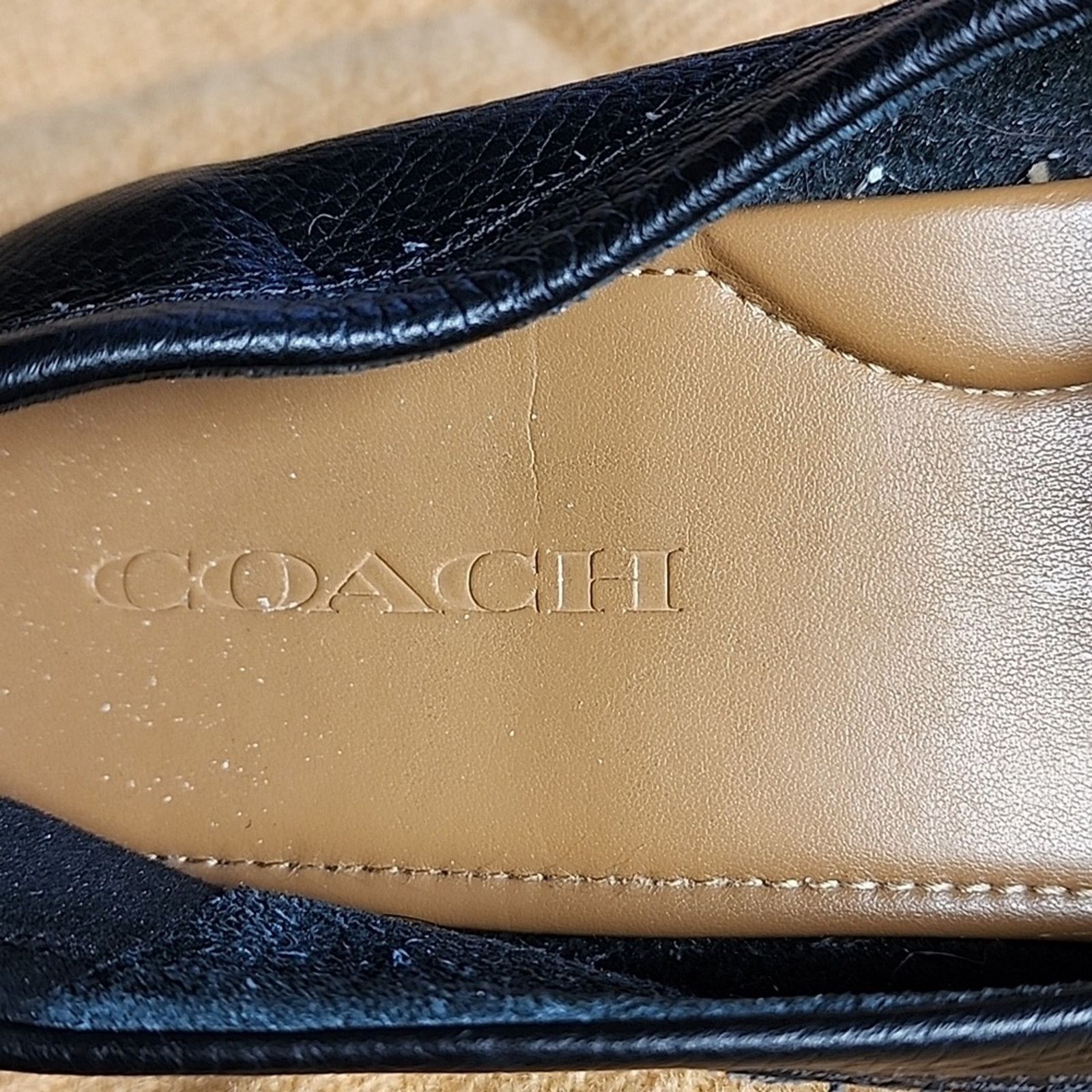 Coach Coach Black Textured Leather Loafers Size US 8 / IT 38 - 4 Thumbnail