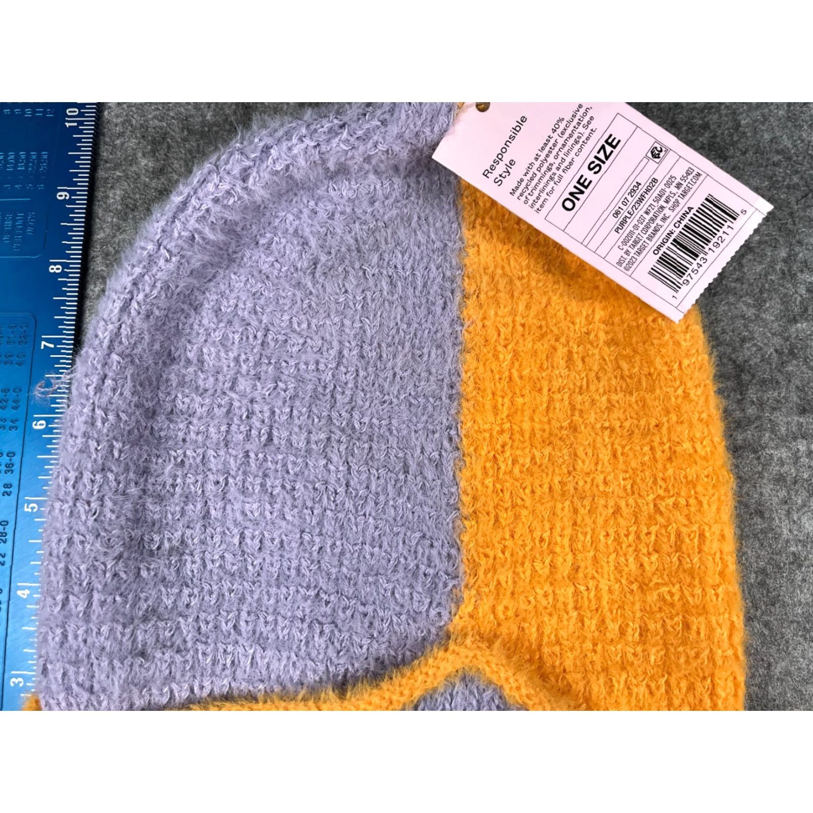 Vintage Wild Fable Beanie Women One Size Purple Yellow Knit Polyester Nylon Blend NEW Size ONE SIZE - 3 Thumbnail