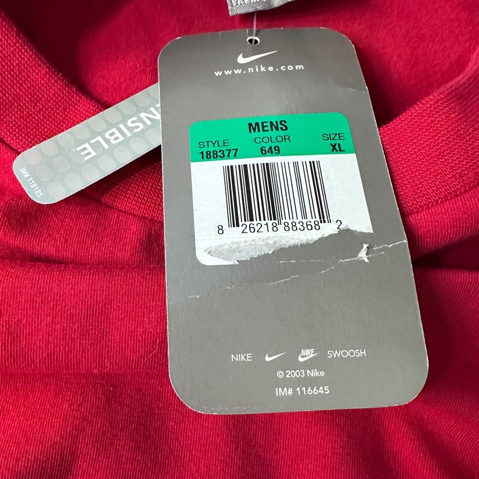 Nike Vintage Nike T-Shirt XL Red Short Sleeve Y2K 2003 NWT New Size US XL / EU 56 / 4 - 5 Thumbnail
