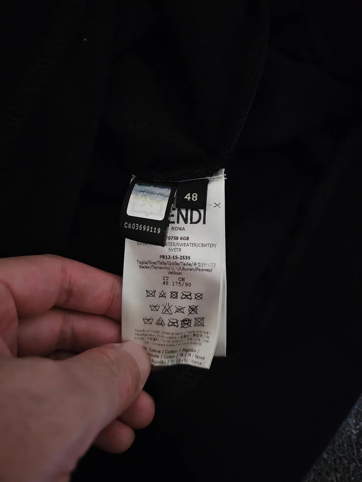 Fendi Fendi black sweatshirt, Size US M / EU 48-50 / 2 - 6 Thumbnail
