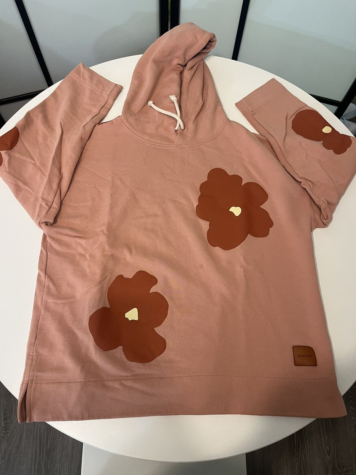 Sandro Sandro Pink Floral-Print Pullover Hoodie – XL Size US XL / EU 56 / 4 - 1 Thumbnail