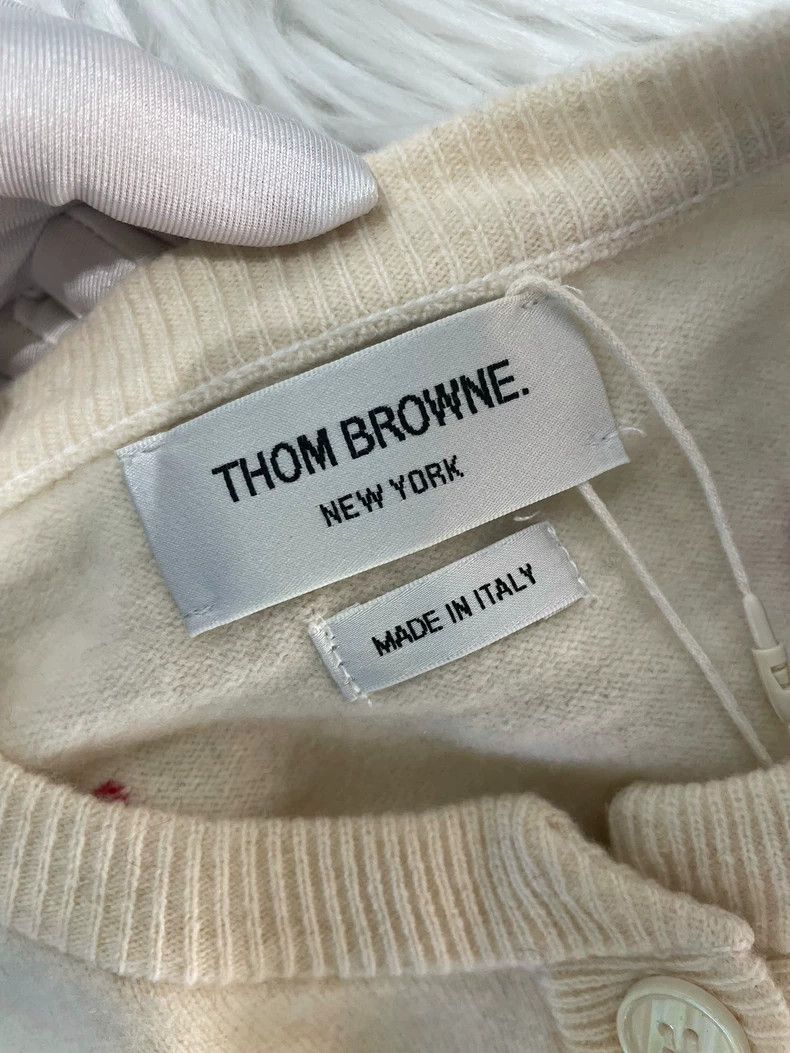 Thom Browne Thom Browne White American cashmere sweater Size US S / EU 44-46 / 1 - 9 Thumbnail