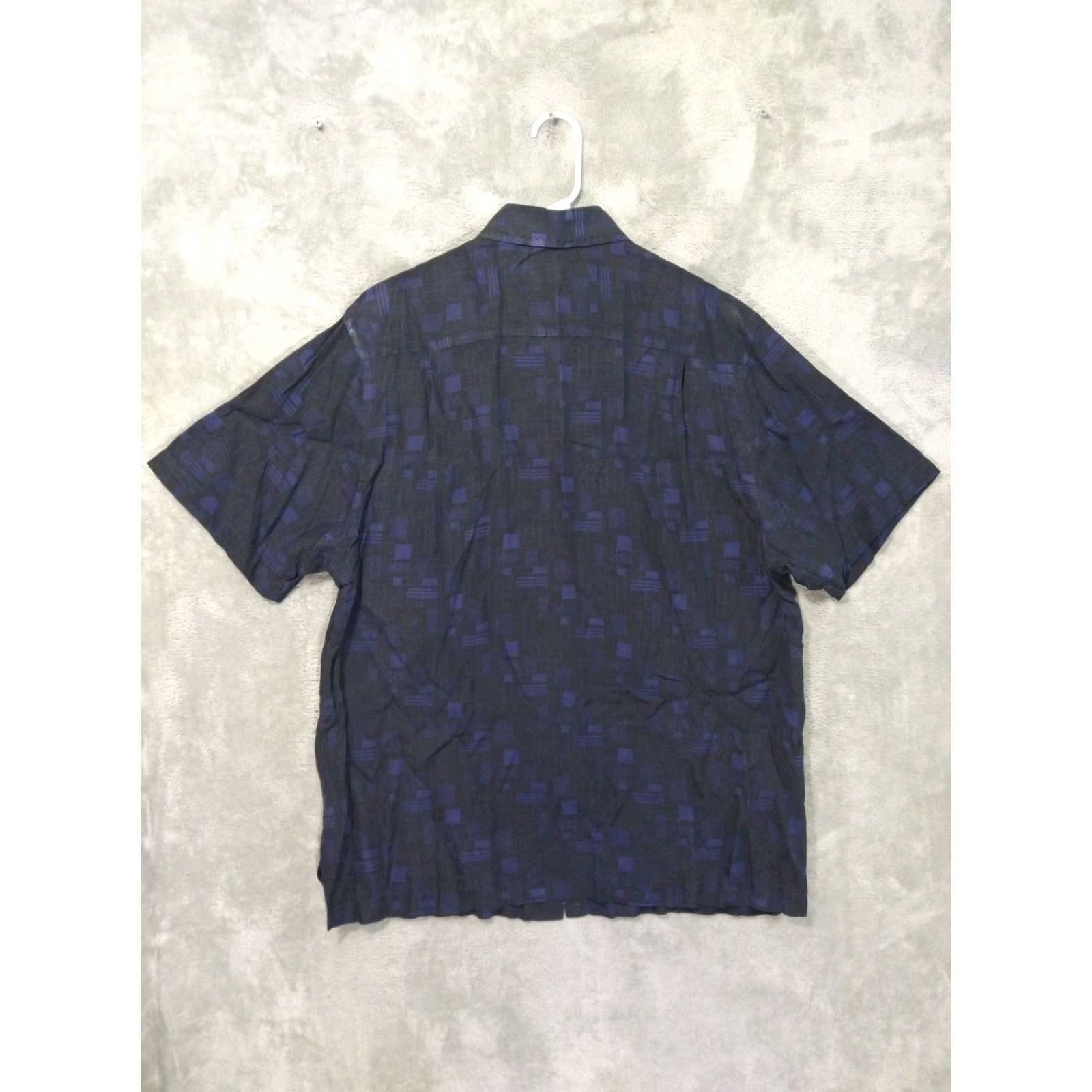 Nat Nast Nat Nast Luxury Originals Button-Up Shirt Mens Medium Black Silk Short Sleeve Geometric Pattern Size US M / EU 48-50 / 2 - 2 Thumbnail