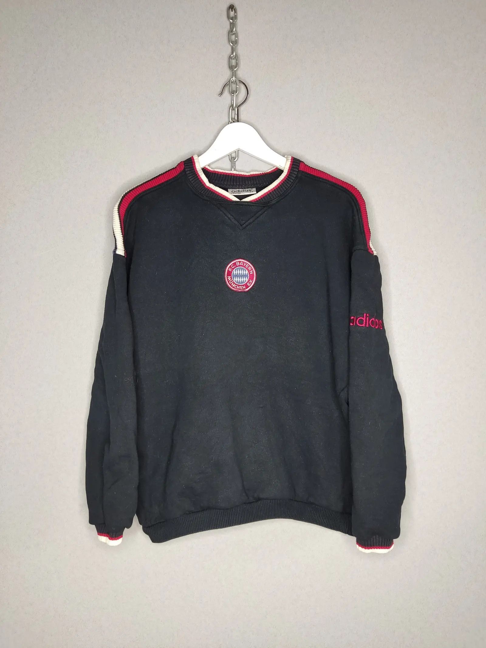 Pre-owned Adidas X Vintage Blokecore Bayern Munchen Adidas Vintage Sweatshirt Football In Black