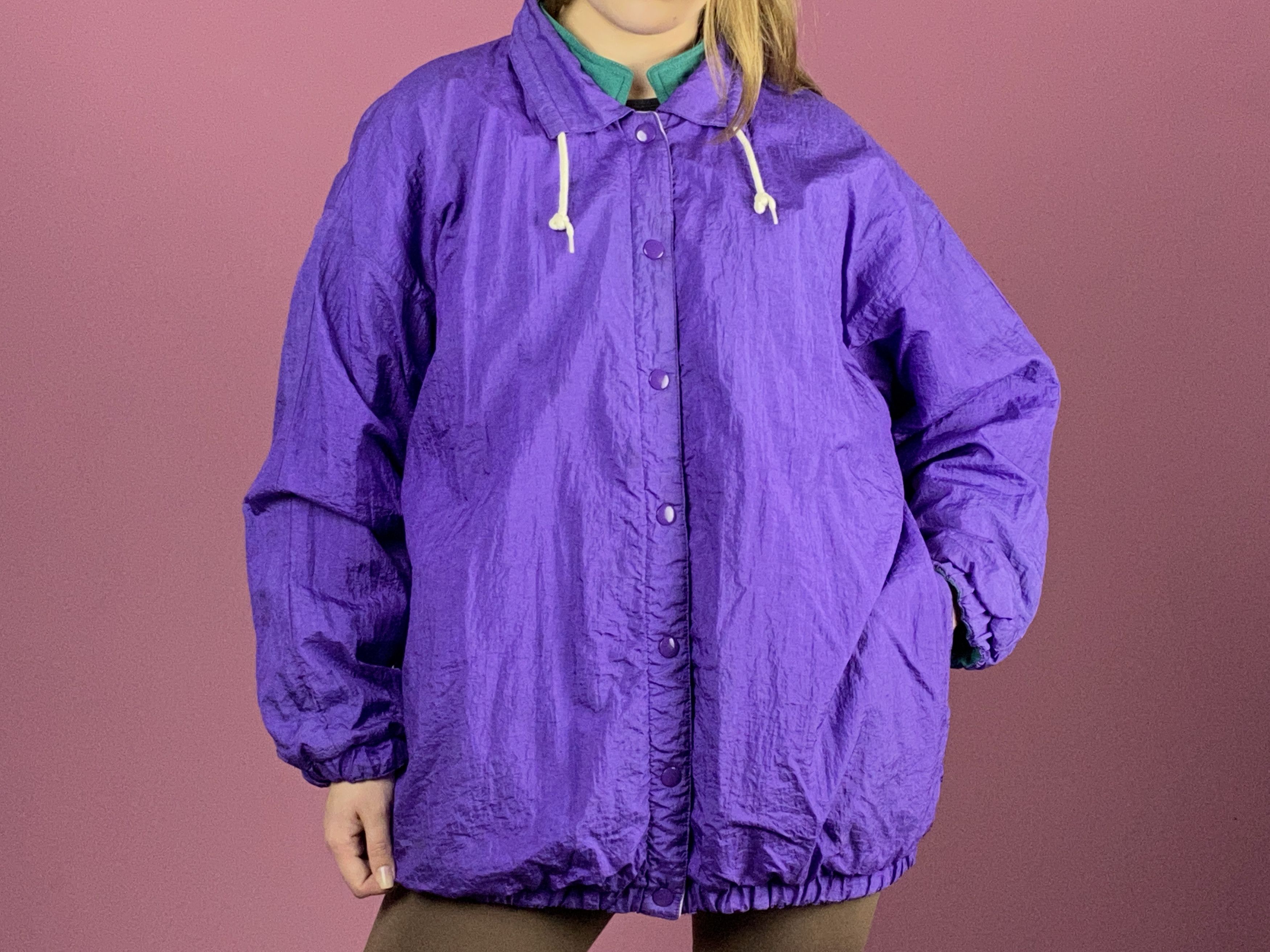 Vintage 90s Vintage Women's Windbreaker Jacket - M Size M / US 6-8 / IT 42-44 - 4 Thumbnail