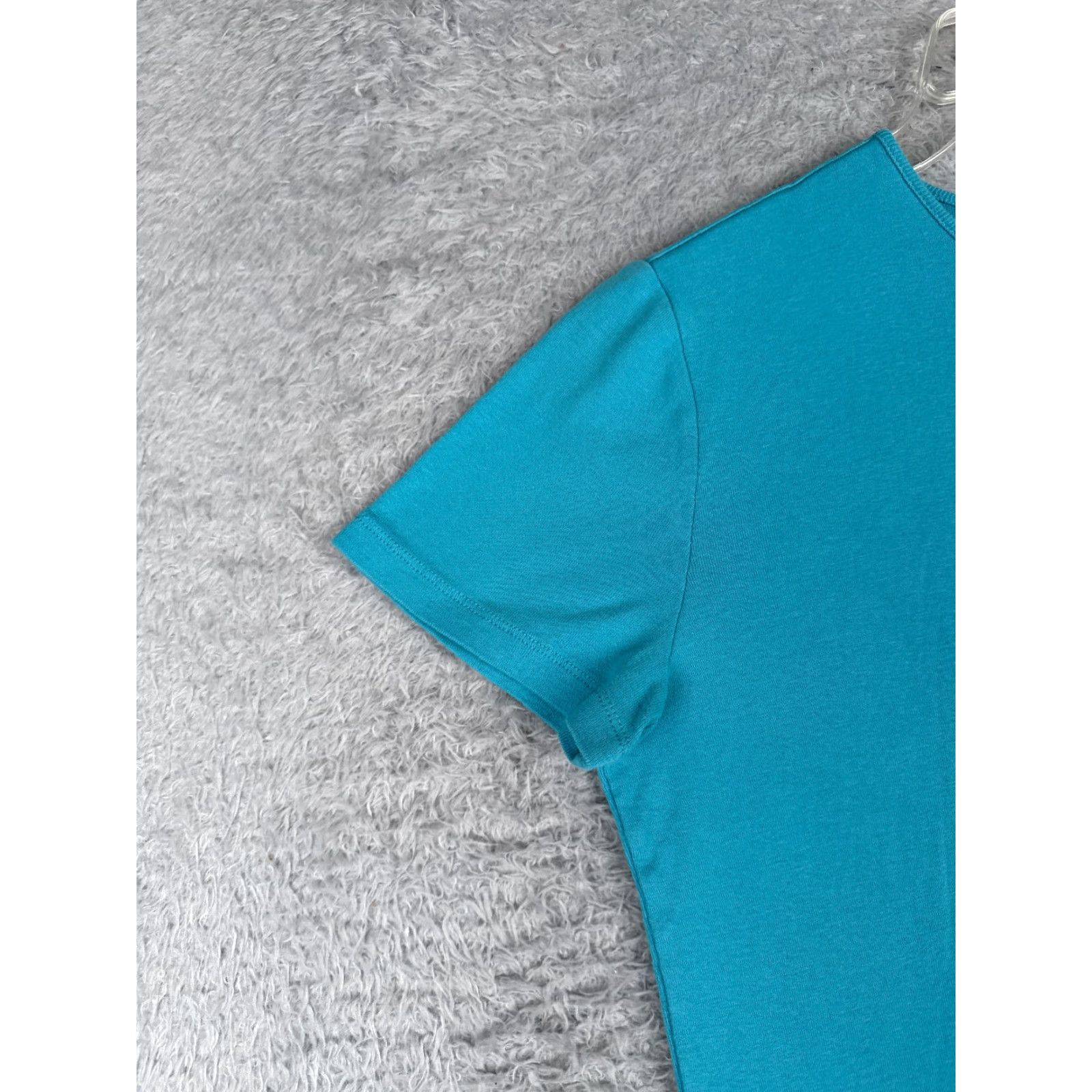 Ralph Lauren VINTAGE Lauren Ralph Lauren Shirt Women L Blue Short Sleeve Cotton Round Neck LRL Size L / US 10 / IT 46 - 3 Thumbnail