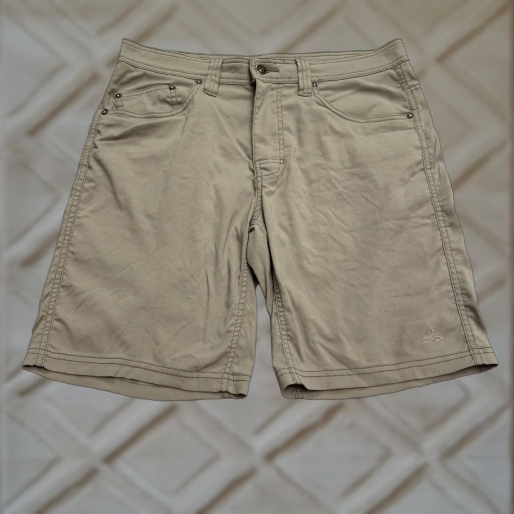 Prana Prana Chino Shorts Mens 32x9 Brown Nylon Outdoor Hiking Flat Front Casual/Travel 9" Inseam Mens Size US 32 / EU 48 - 1 Thumbnail