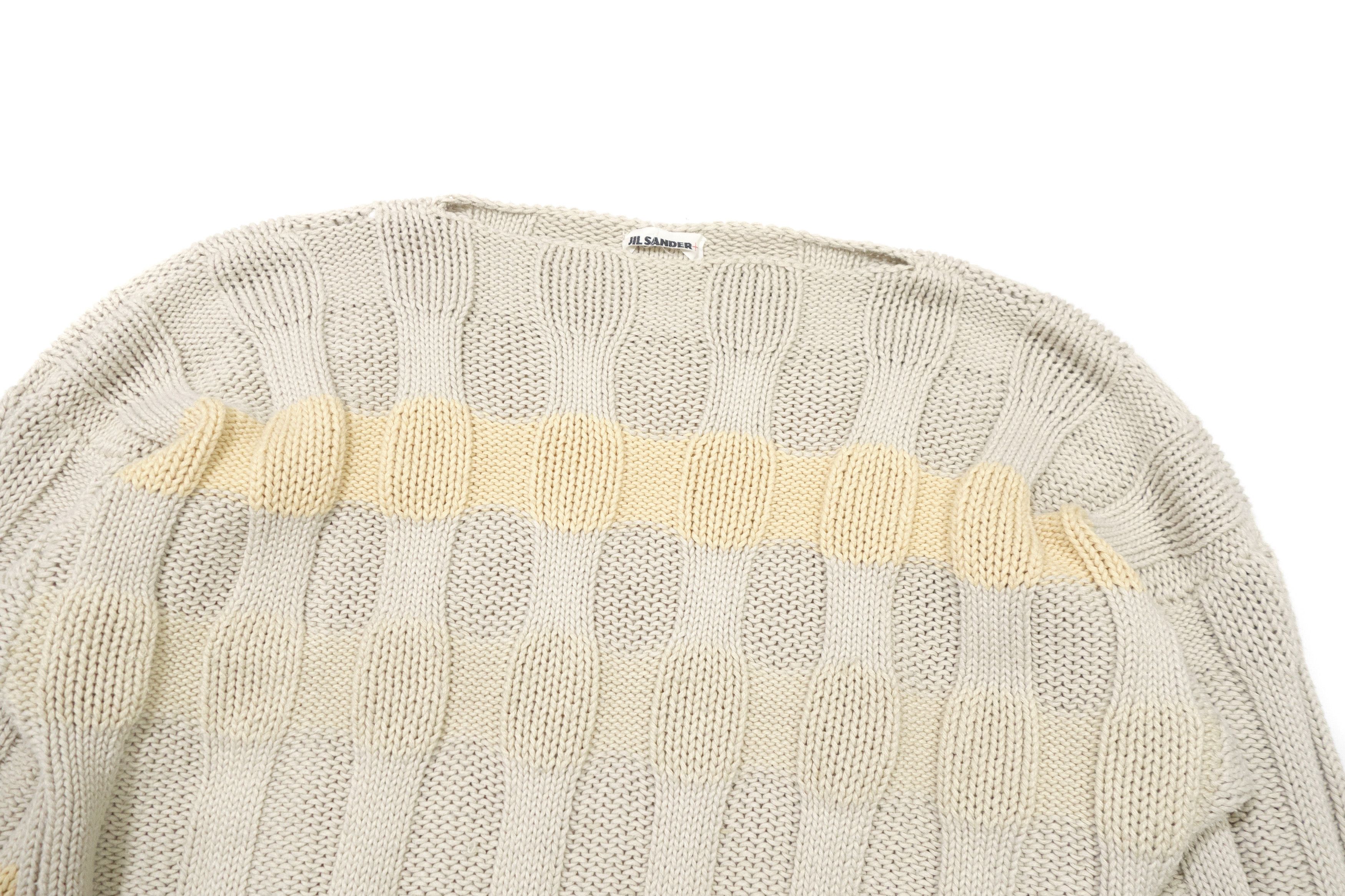 Jil Sander 90s Oversized Cable Knit Striped Sweater Vintage Size M / US 6-8 / IT 42-44 - 4 Thumbnail