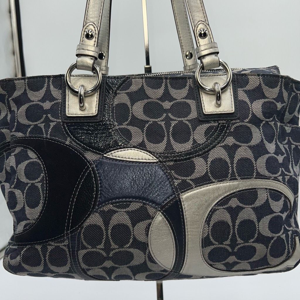 Coach Coach Denim and Leather Signature Tote (no hang tag) Size ONE SIZE - 2 Thumbnail