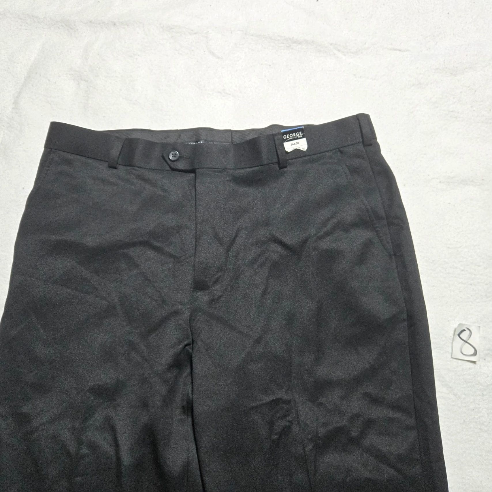 George George Pants Flat Front Black 36x30 Dress Regular Men’s Condensed Size US 36 / EU 52 - 3 Thumbnail
