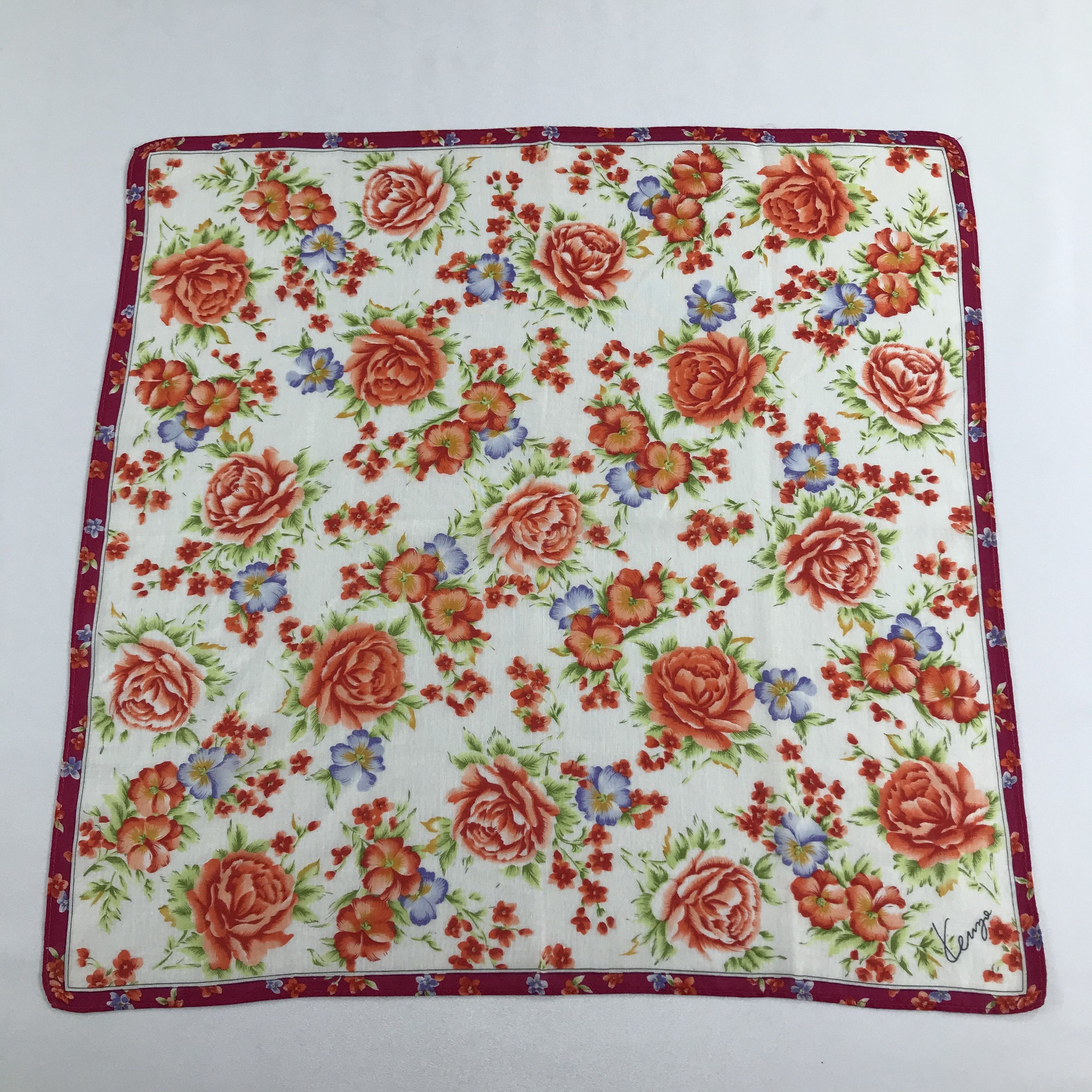 Kenzo Kenzo Floral Handkerchief Neckerchief Bandana H1185 Size ONE SIZE - 2 Thumbnail