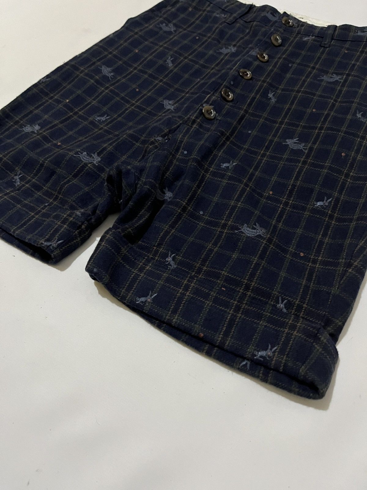 Issey Miyake Ne-net rabbit gingham pettern short pants Size 29" - 4 Thumbnail