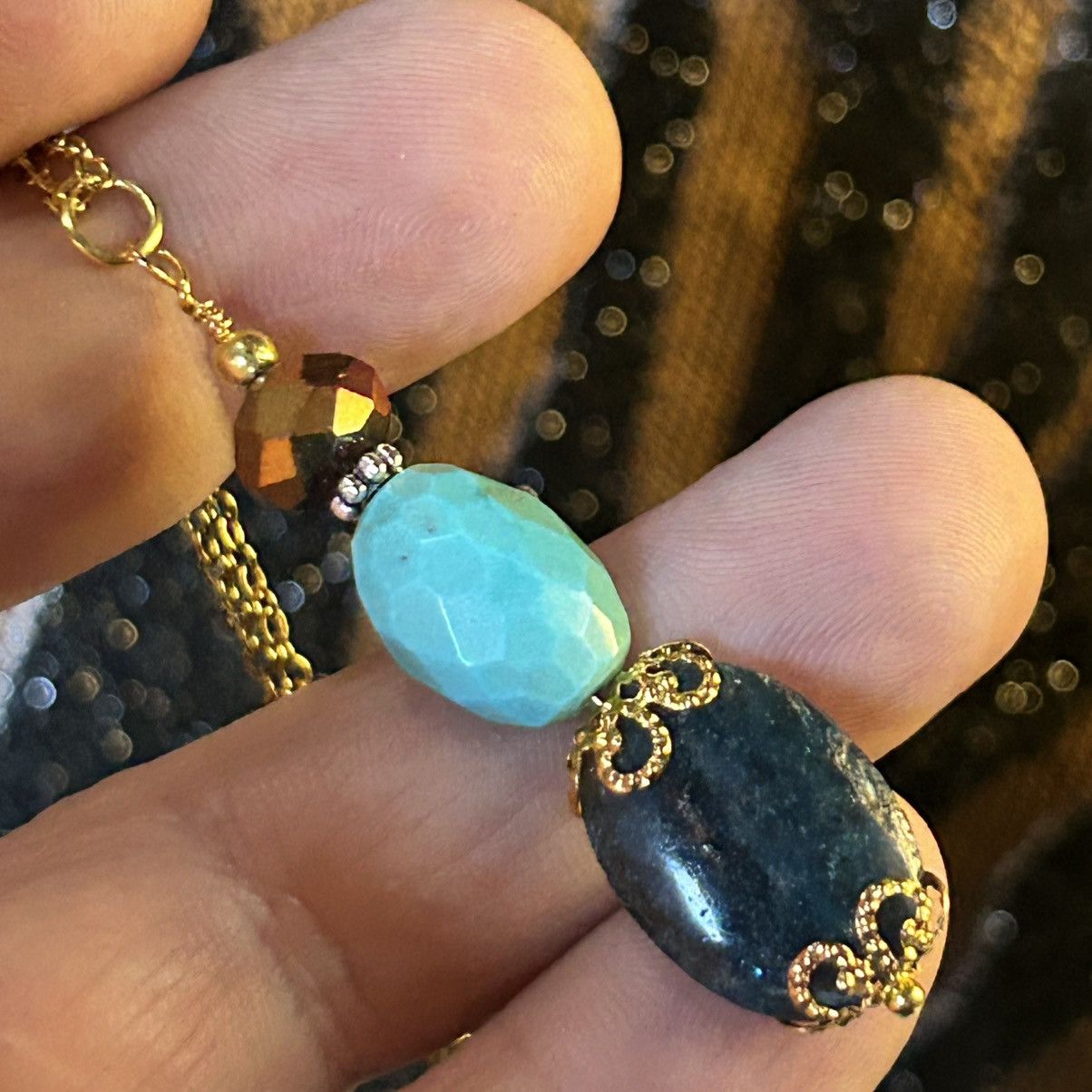 Handmade Handcrafted genuine sodalite crystal drop pendant necklace Size ONE SIZE - 1 Thumbnail