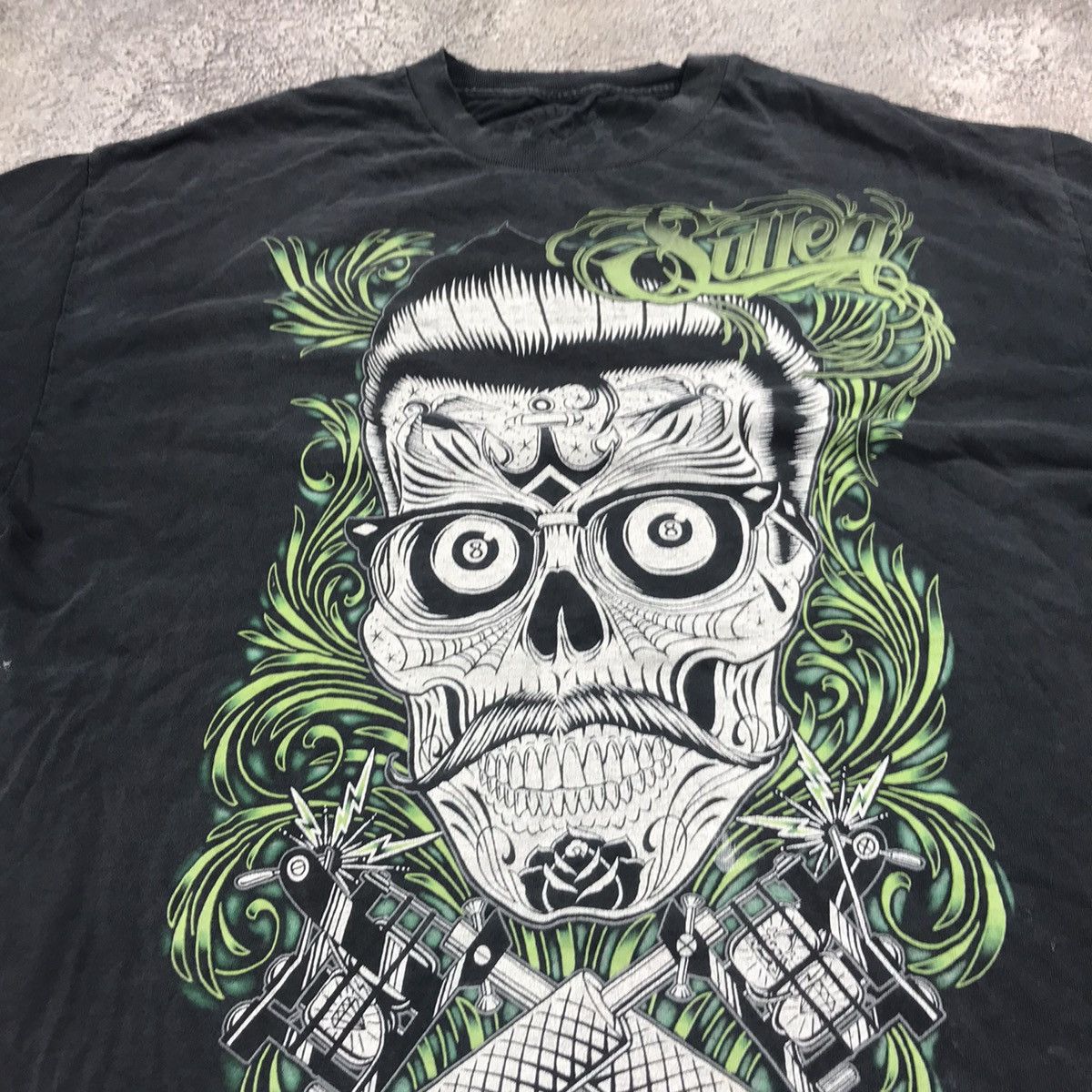 Vintage Vintage 90s Skeleton Graphic Tee Sun Faded Grunge Baggy XL Size US XL / EU 56 / 4 - 2 Thumbnail