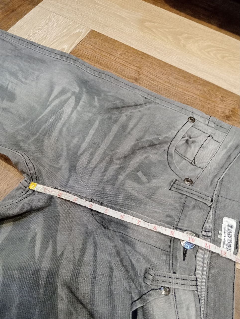 LOWBOX JAPANESE LOWBOX DISTRESSED CHARCOAL GRAY DENIM PANTS Size US 32 / EU 48 - 12 Thumbnail