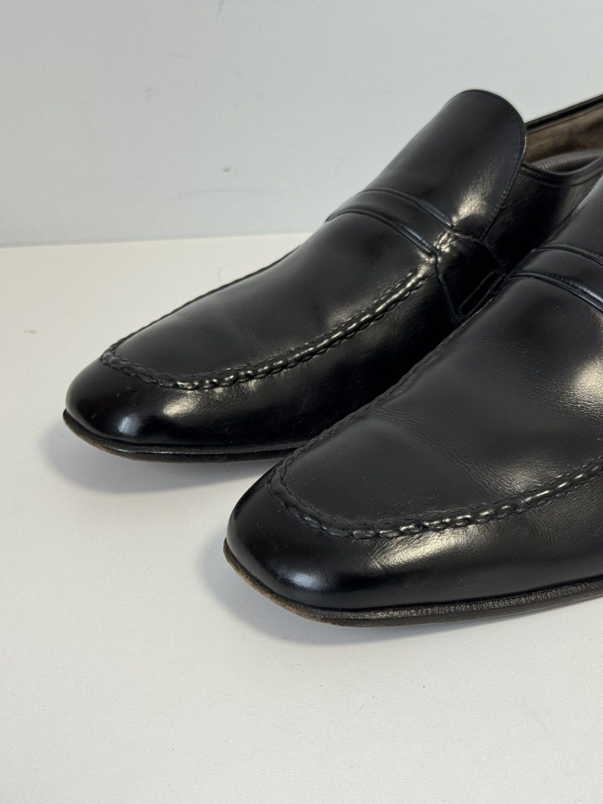 Barker Barker England Black Leather Slip-On Shoes Men UK 11.5 EU 46 Size US 11.5 / EU 44-45 - 4 Thumbnail