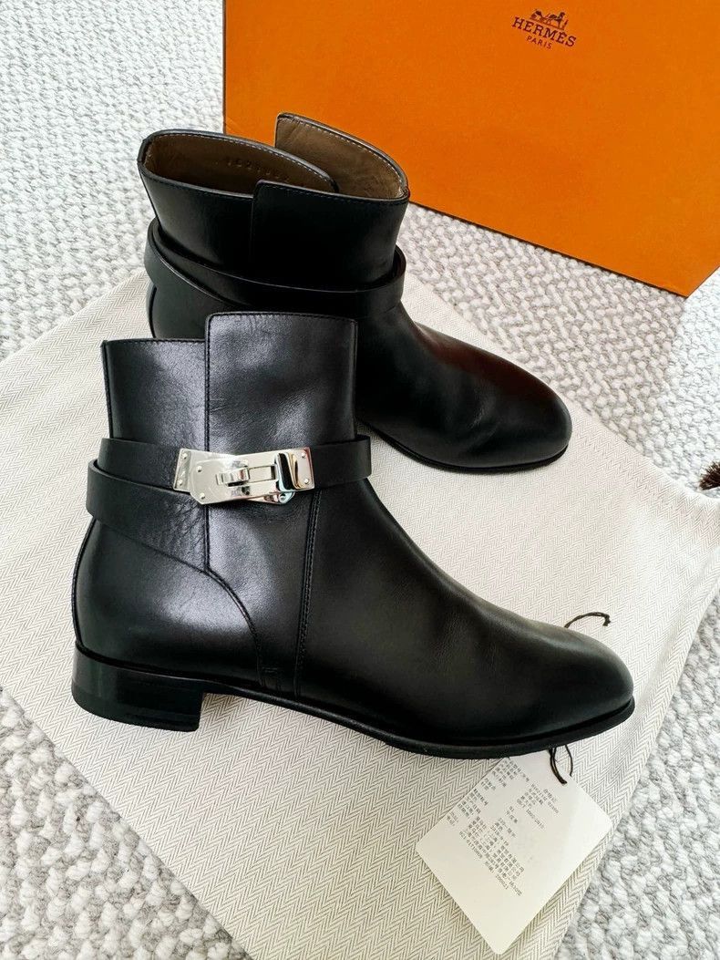 Hermes Hermes Boots Size 36 Black Authentic-2506 Size US 6 / IT 36 - 2 Thumbnail