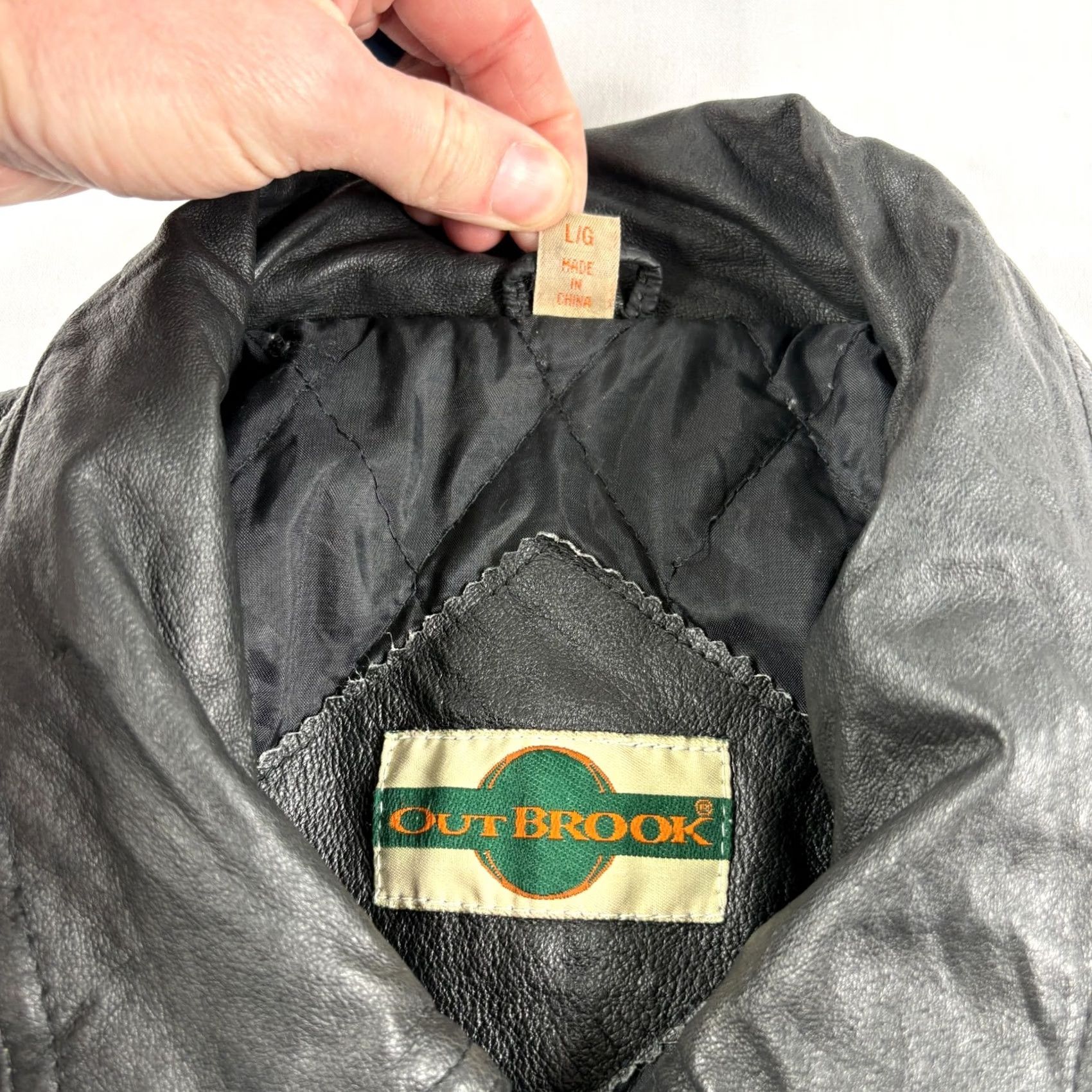 Vintage Outbrook Leather Jacket Womens Large Black Pockets Coat Size L / US 10 / IT 46 - 5 Thumbnail