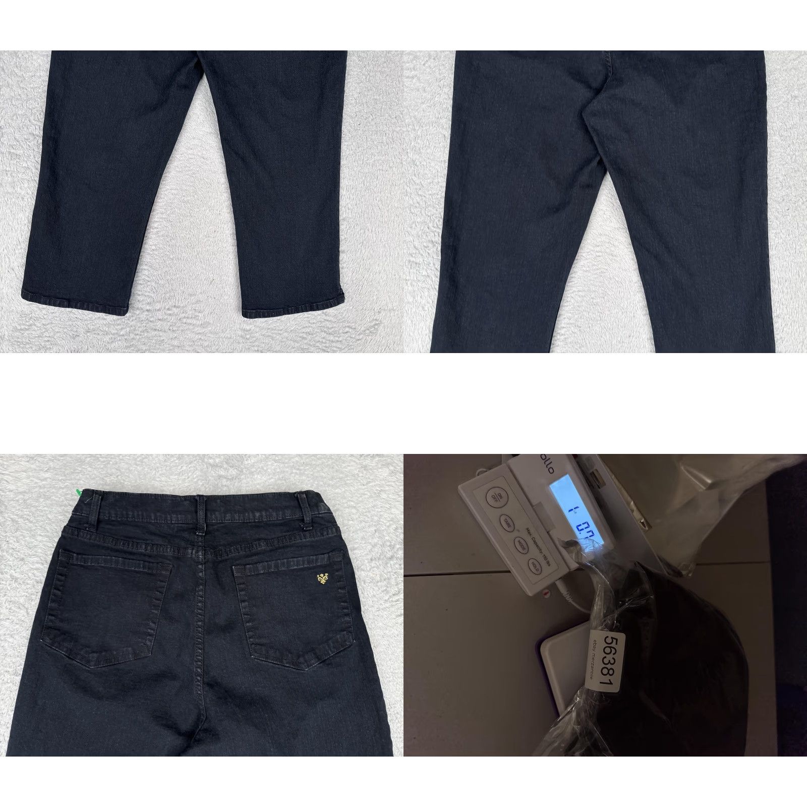 Vintage Bestow Jeans Women's 10 Black Dark Wash High Rise Straight Crop 30x22 Cotton Blend Spandex Denim 5-Pocket Logo Zip Fly Mens? Size 32" / US 10 / IT 46 - 10 Thumbnail