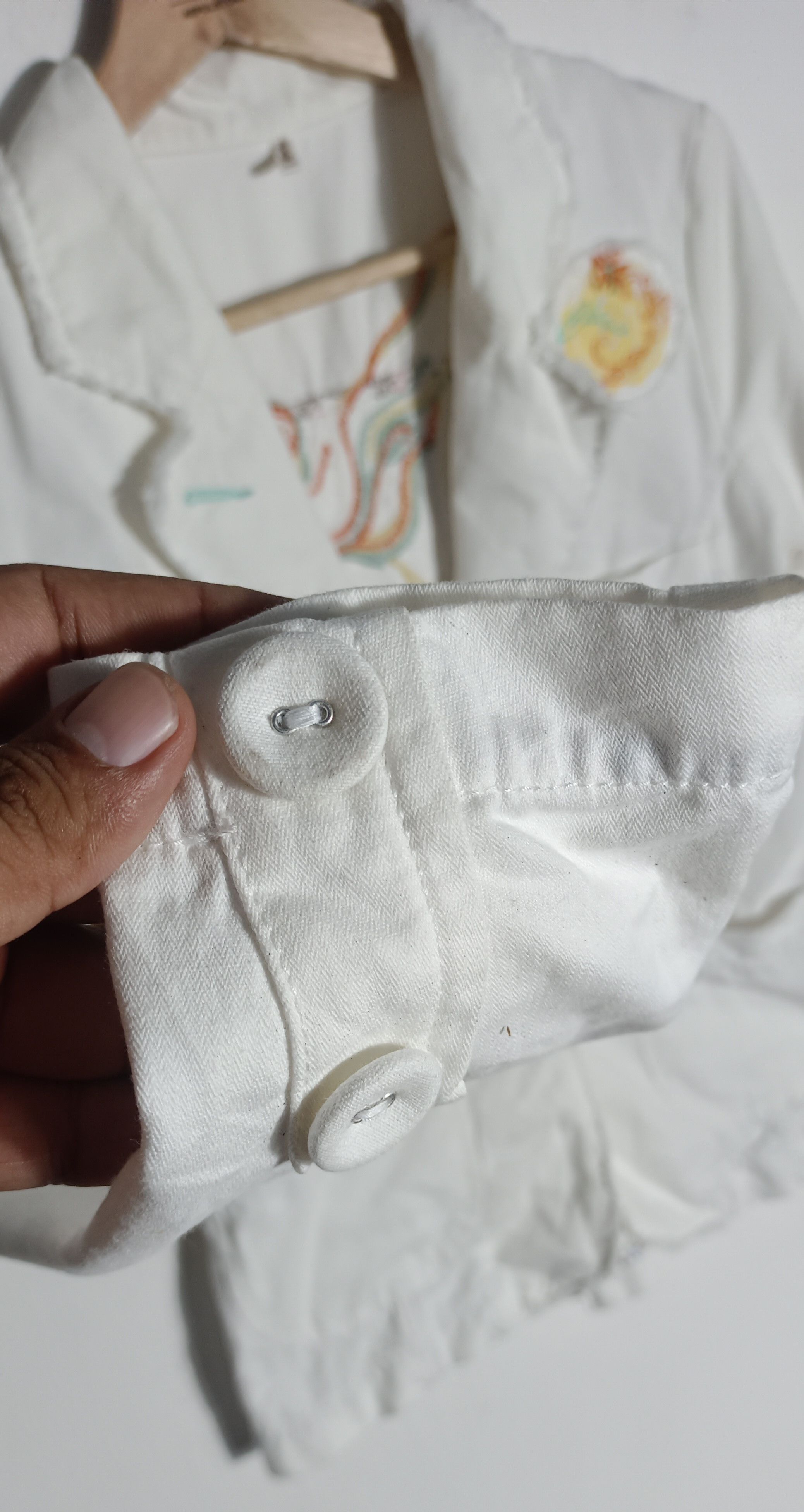 Art Comes First Jeans Jacket bird art by ohipie designer france Size S / US 4 / IT 40 - 5 Thumbnail
