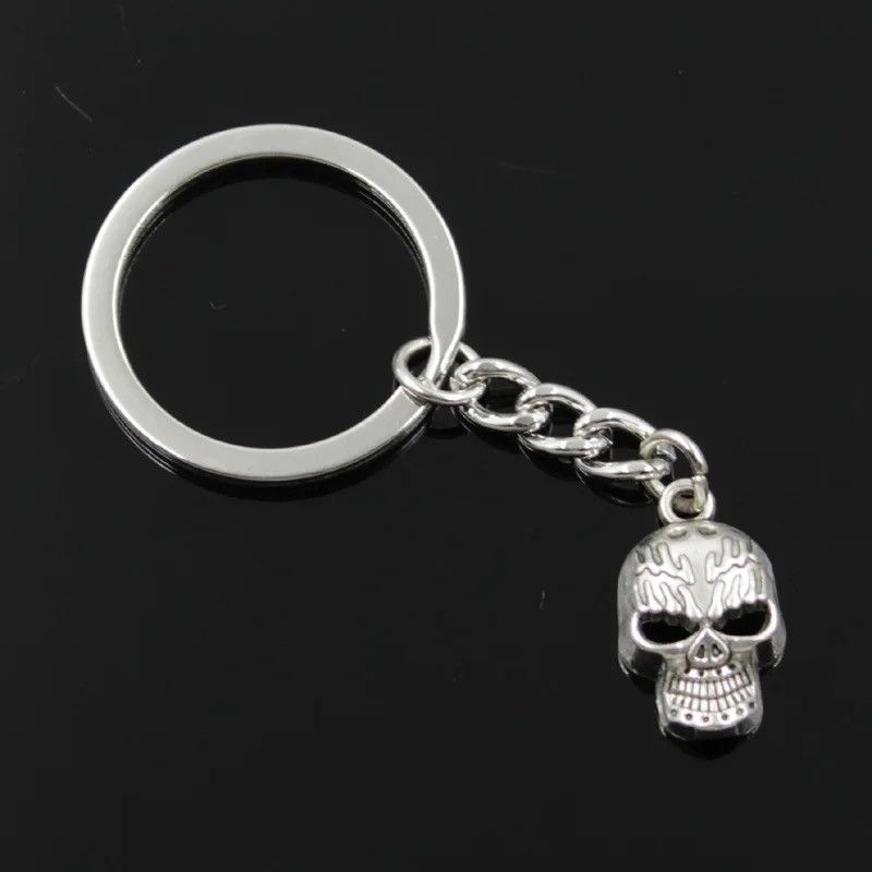 Vintage Retro Silver Head Skull Keychain Size ONE SIZE - 2 Thumbnail