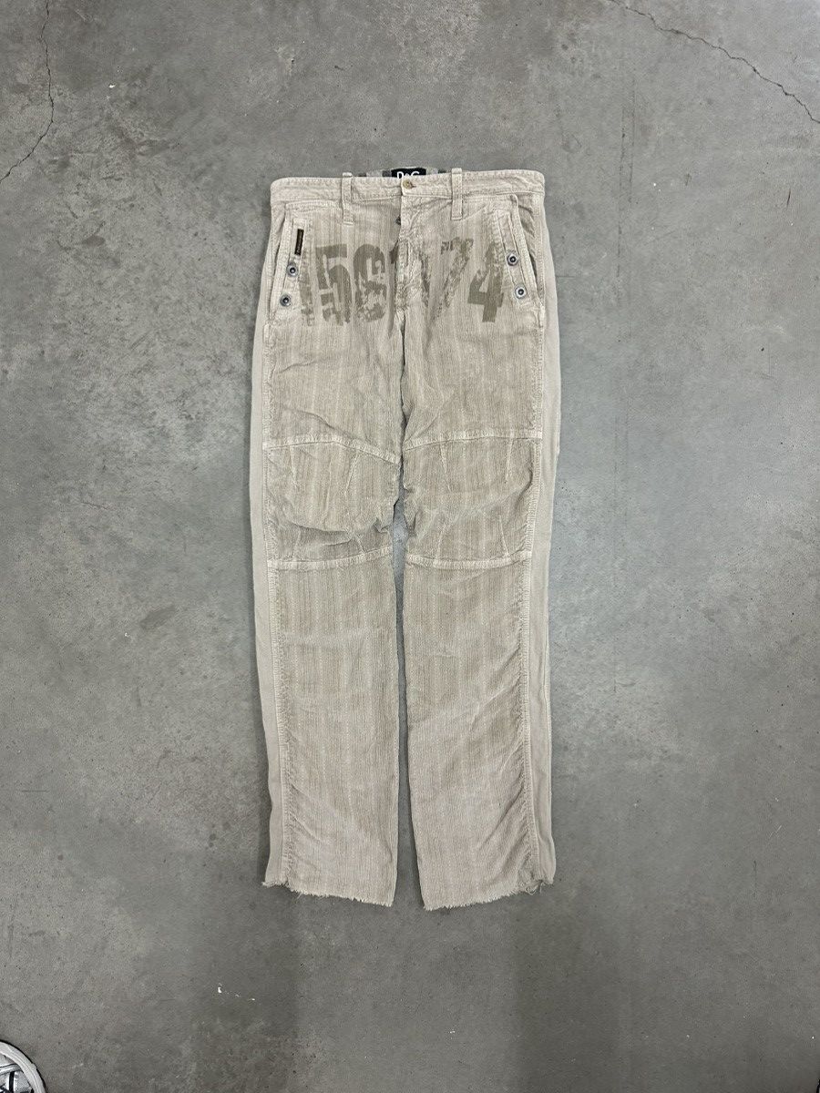 image of Dolce Gabbana Corduroy "number" Pants in Beige, Men's (Size 32)