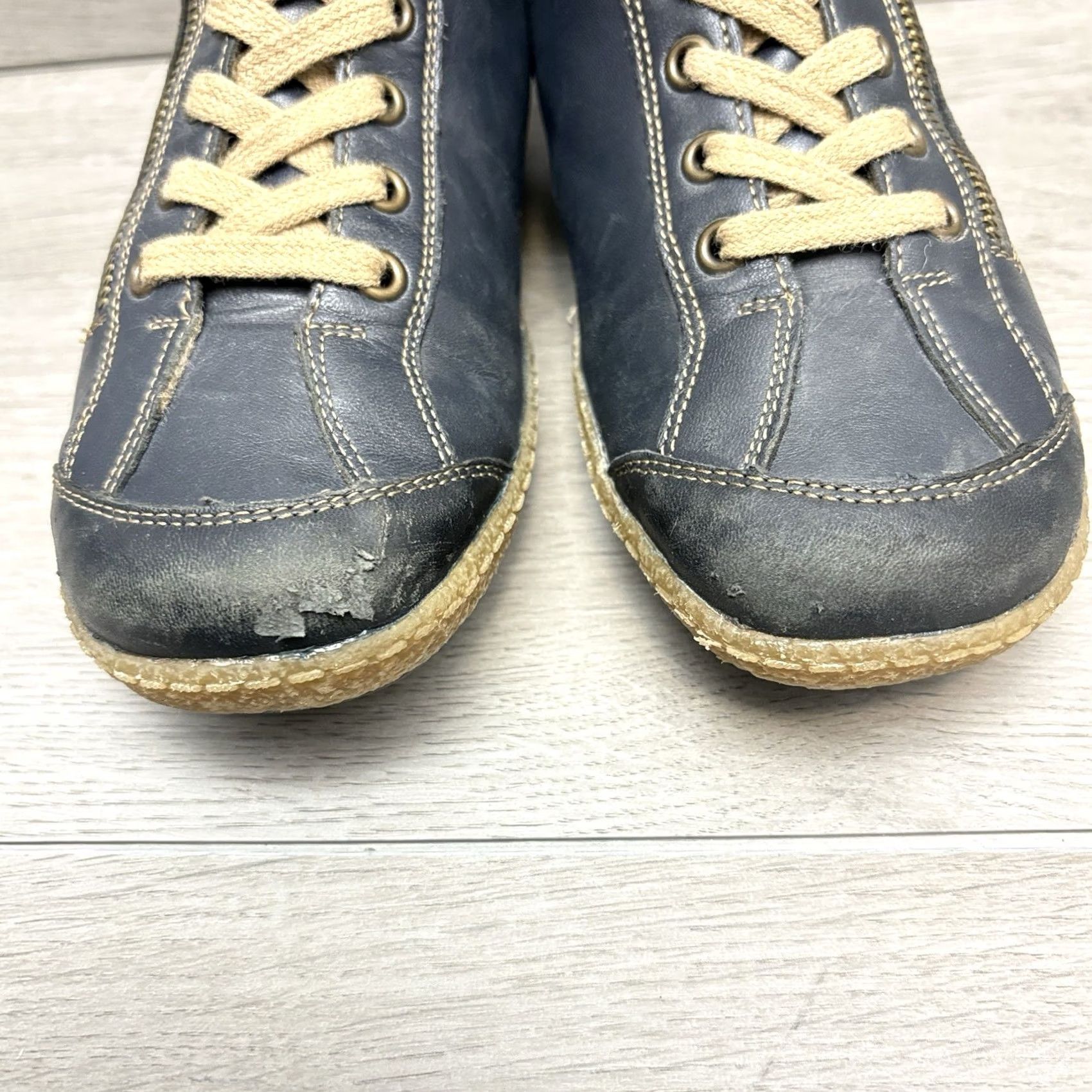 Rieker Rieker Remonte Boots R4775-14 Navy Leather Side Zip Lace Up Ankle EU 38 – Pre-owned Condition Size US 7 / IT 37 - 5 Thumbnail