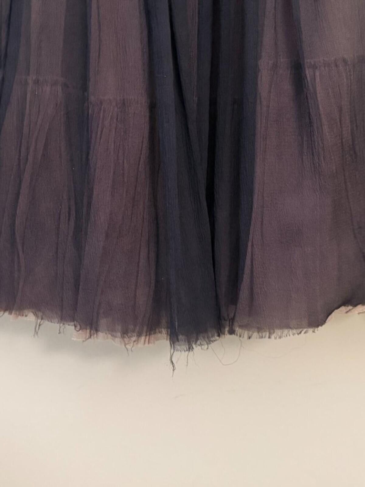Other MARTIN GRANT FRENCH SILK RAW HEM LAYERED CIRCLE SKIRT S Size 28" / US 6 / IT 42 - 3 Thumbnail