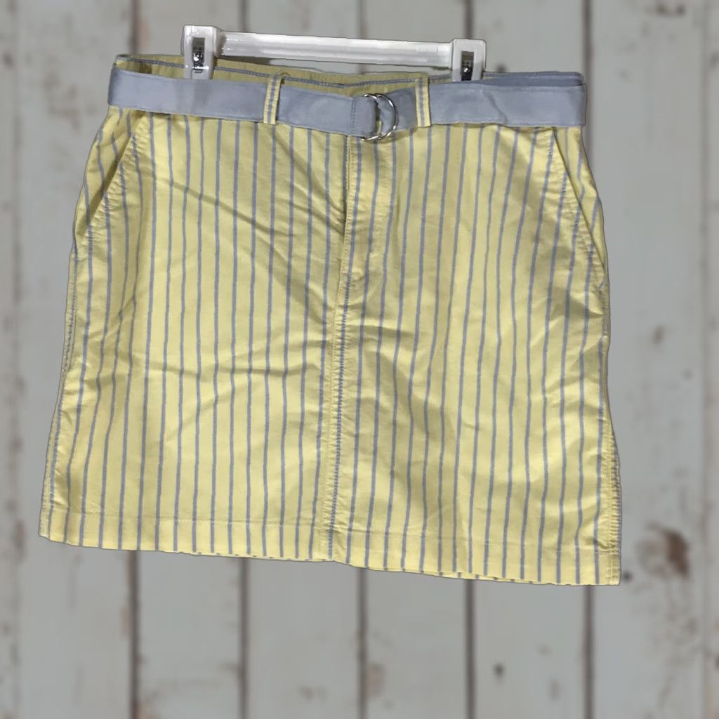 Polo Ralph Lauren Ralph Lauren Sport Women's Knee-Length Striped Skirt Size 6 Yellow/Blue Cotton Casual, Workwear Size 28" / US 6 / IT 42 - 1 Thumbnail