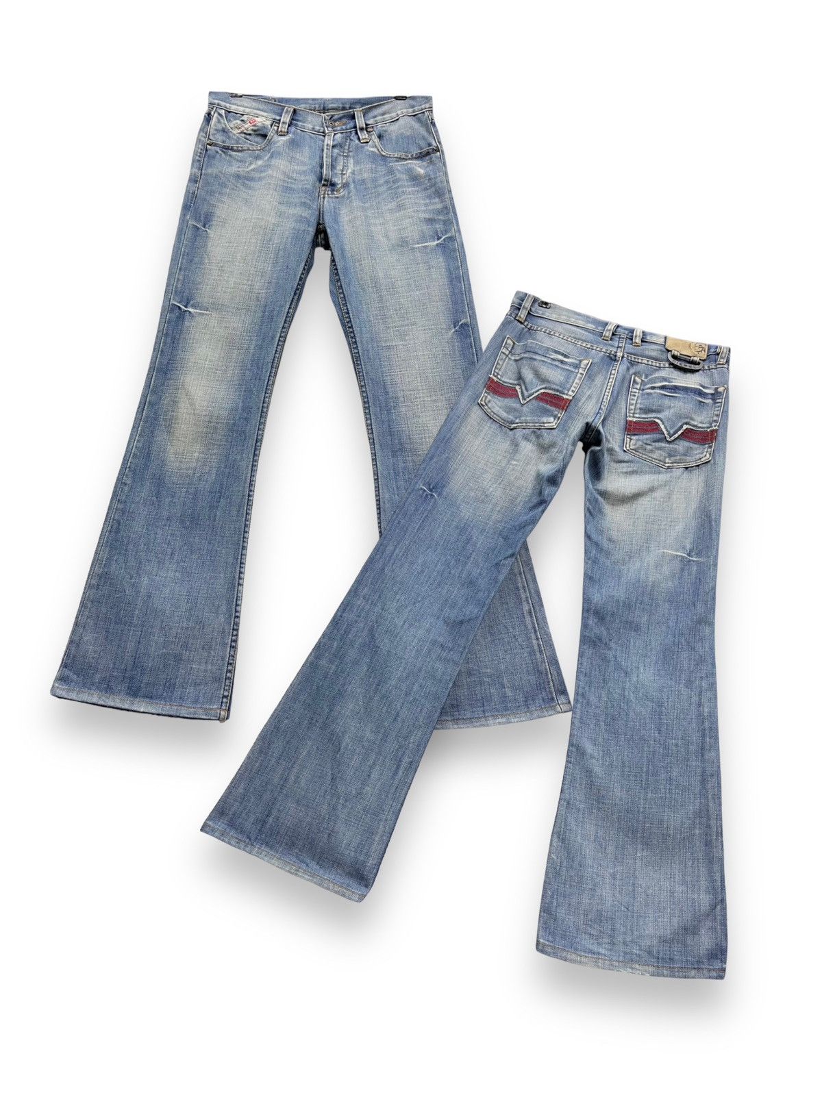 🔥Vintage DIESEL PUNK ONLY THE BRAVE FLARE Light Wash Denim