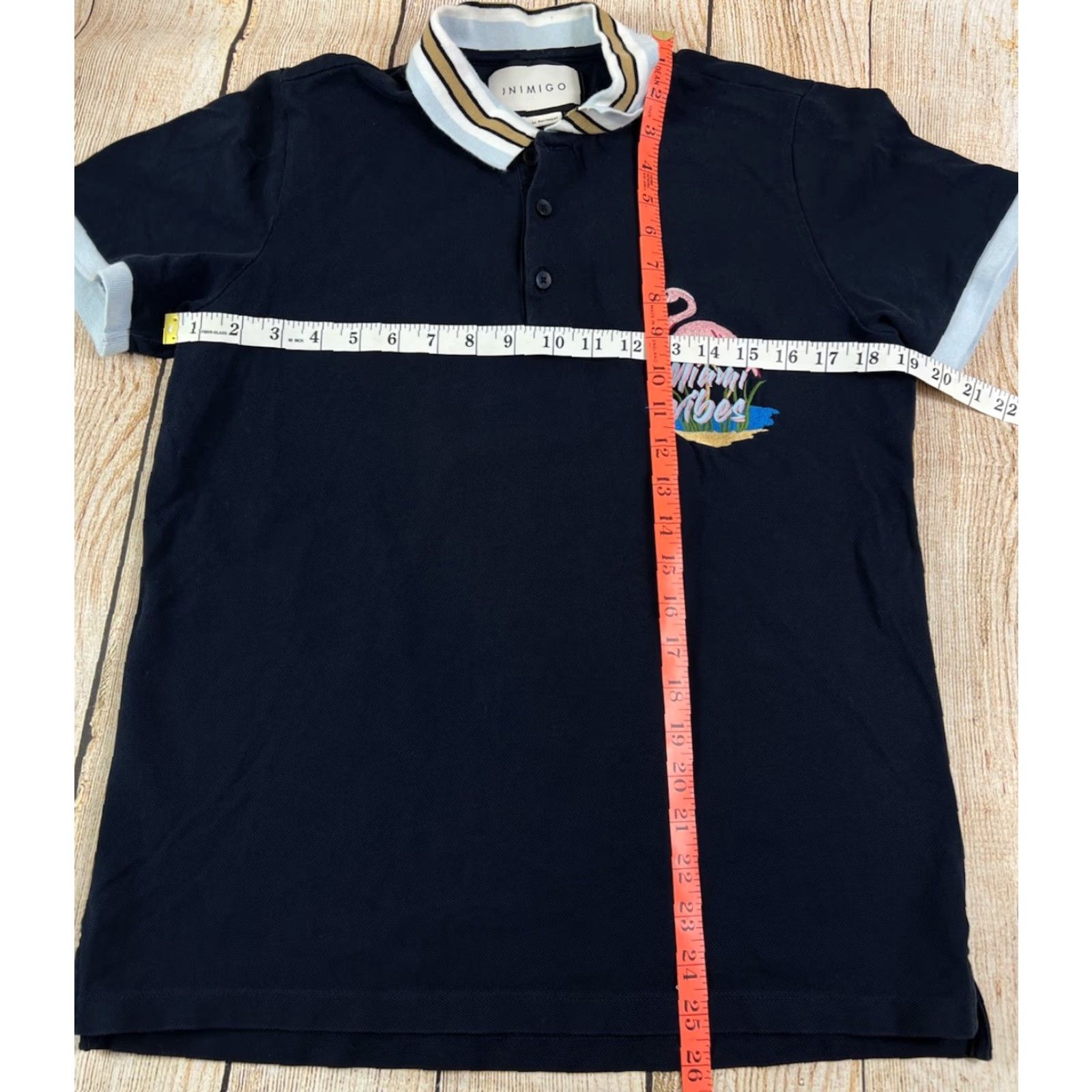 Vintage Mens Flamingo Miami Vibes Polo Blue Shirt Size M Medium Size US M / EU 48-50 / 2 - 3 Thumbnail