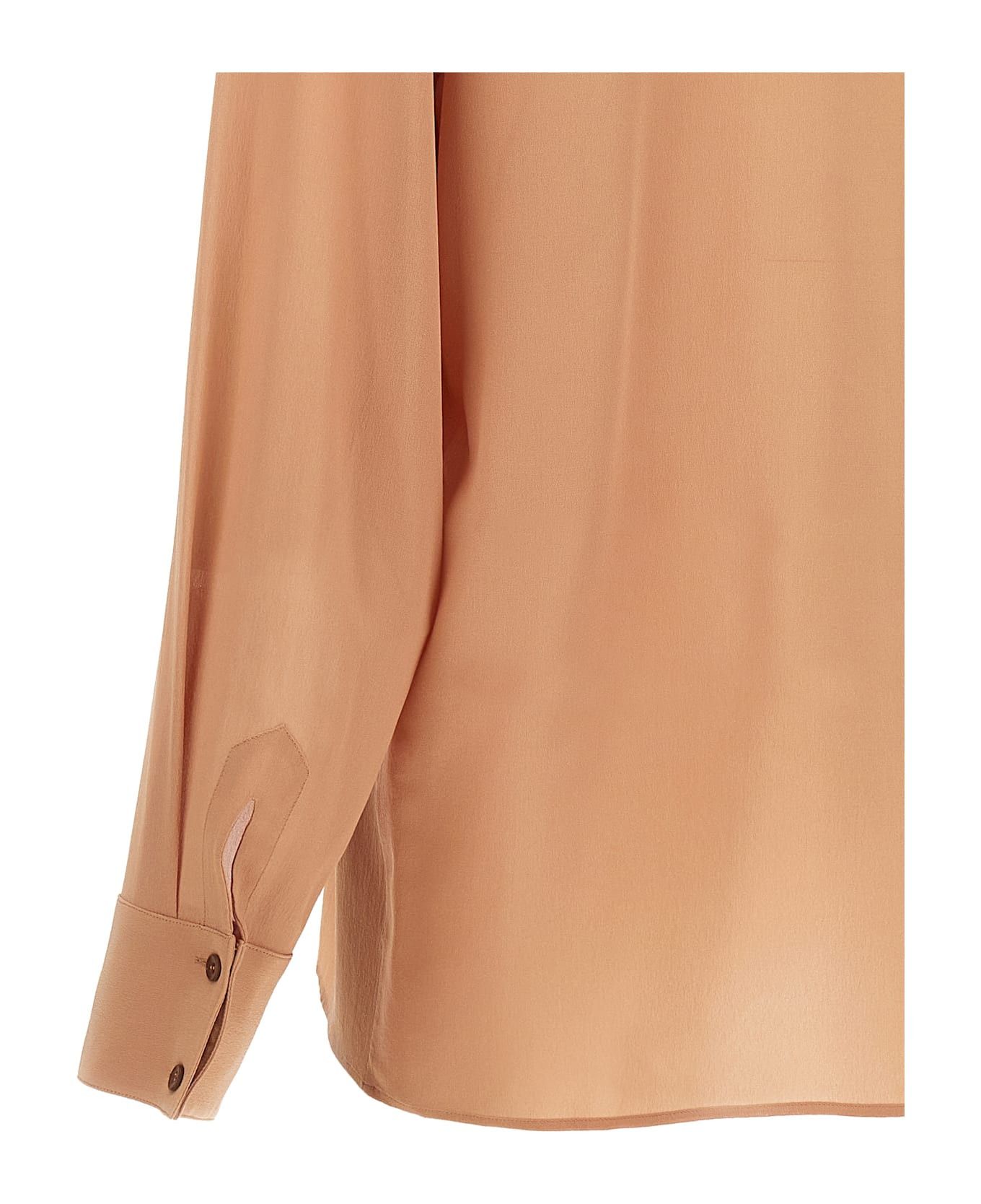 Saint Laurent Paris oc11z0126 798510 Shirt in Silk Crepe Muslin in Beige Size US S / EU 44-46 / 1 - 4 Thumbnail